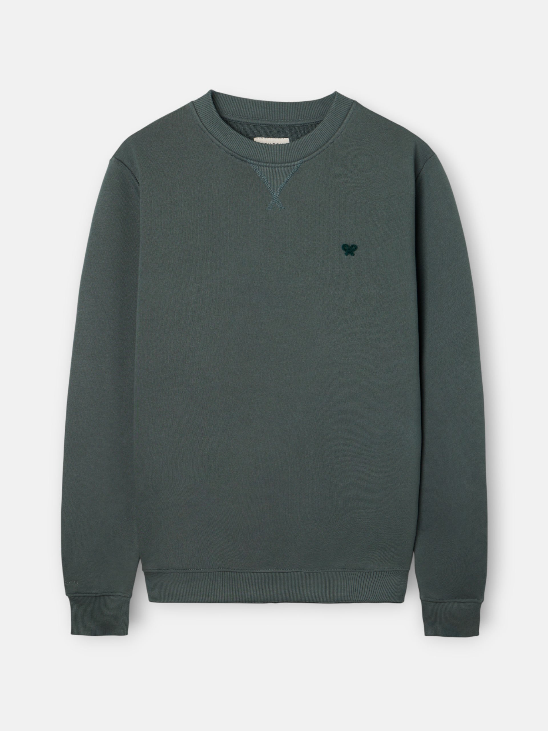 Sweat-shirt en tissu éponge vert foncé avec mini logo Silbon