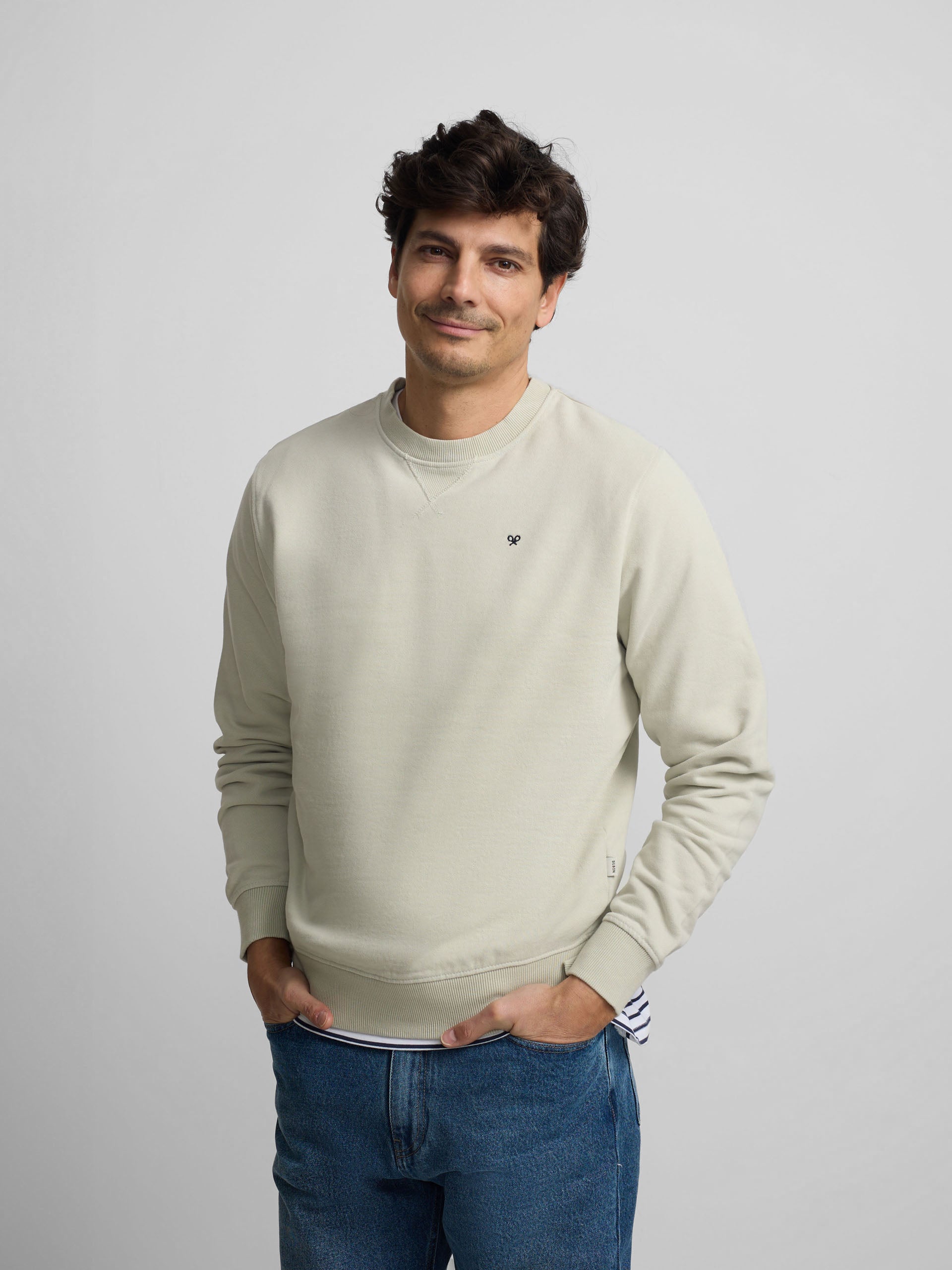 Sweatshirt Silbon minilogo verde claro