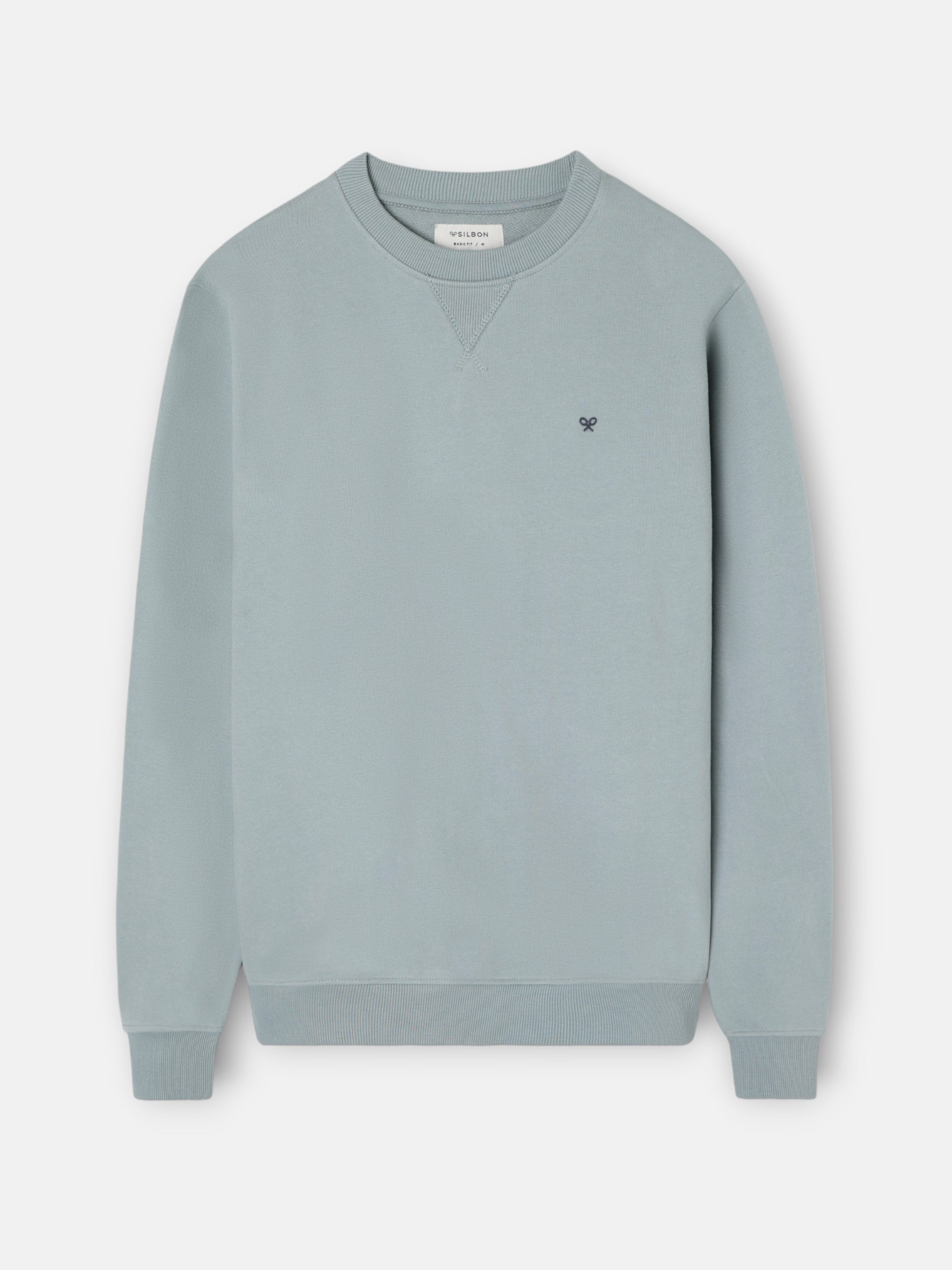 Sudadera silbon minilogo verde gris