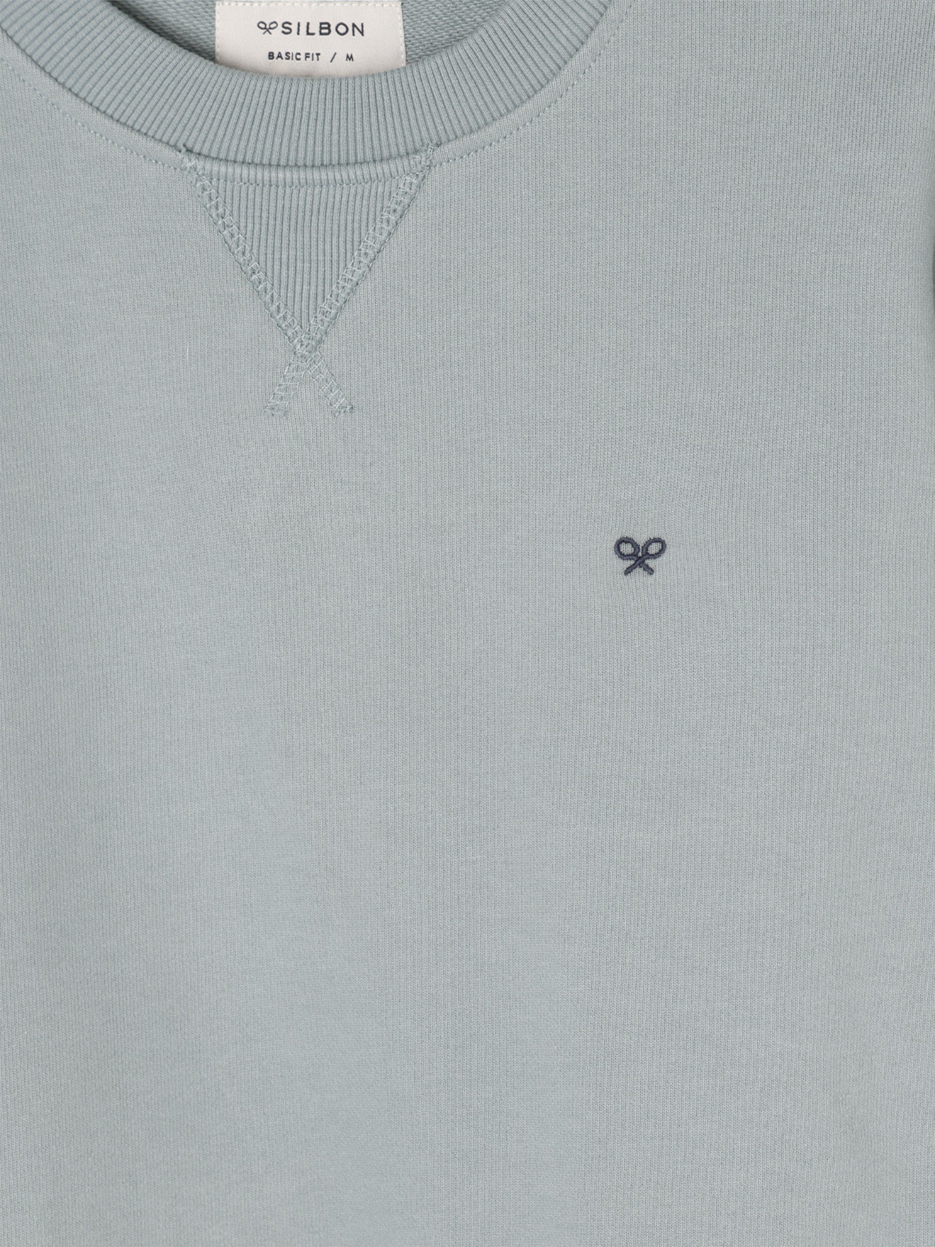 Sudadera silbon minilogo verde gris