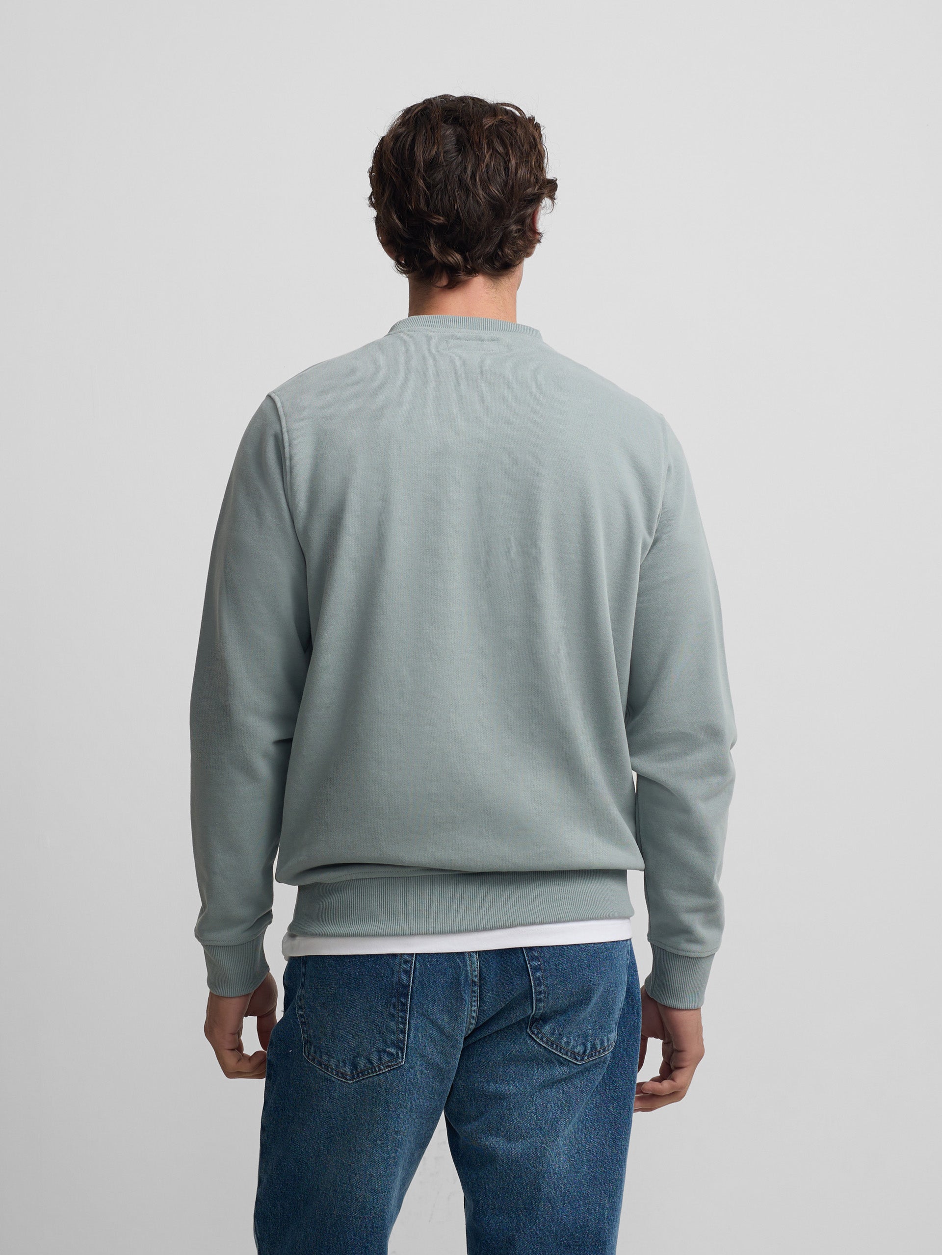 Sudadera silbon minilogo verde gris