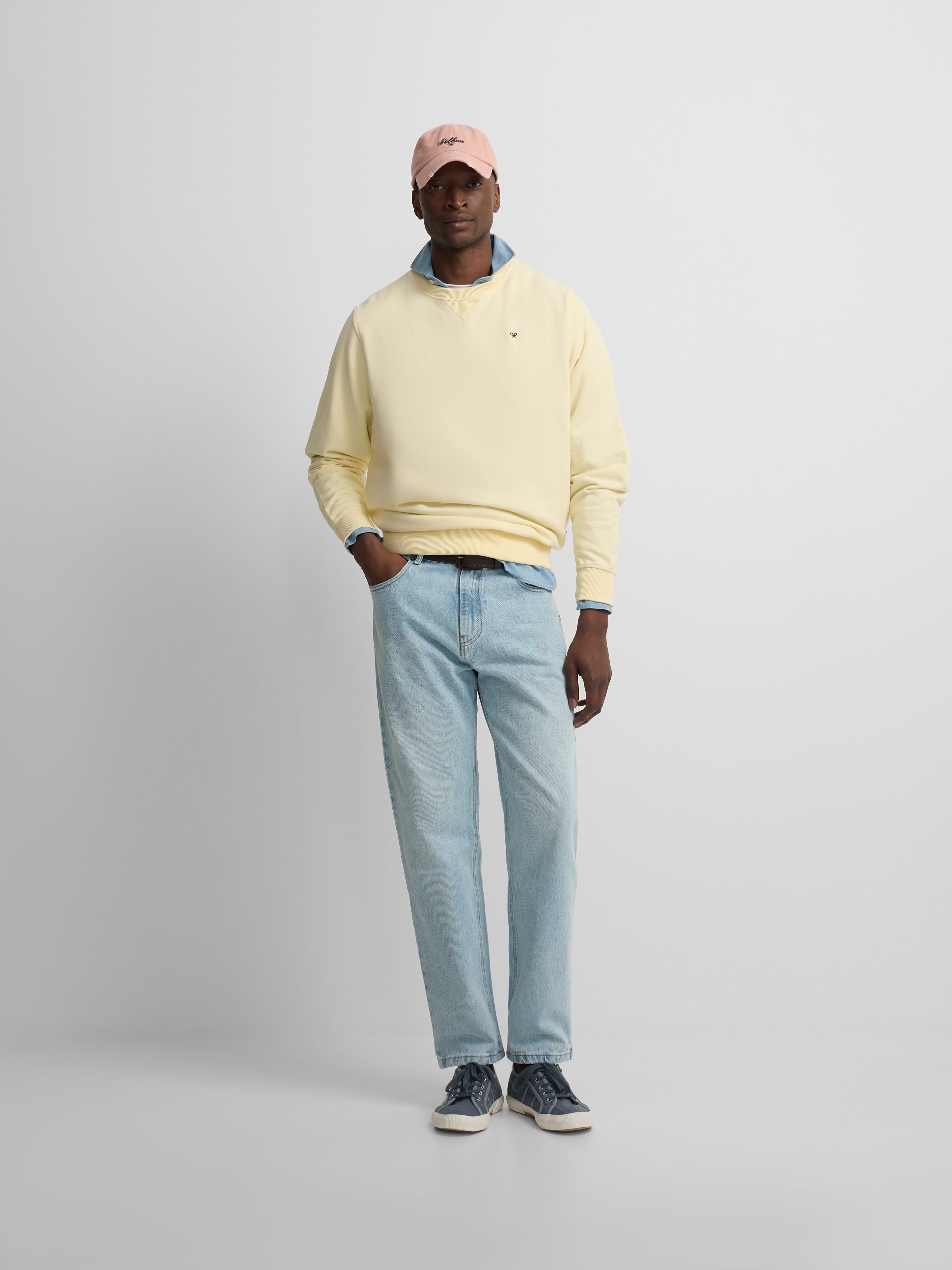 Sudadera silbon minilogo amarillo