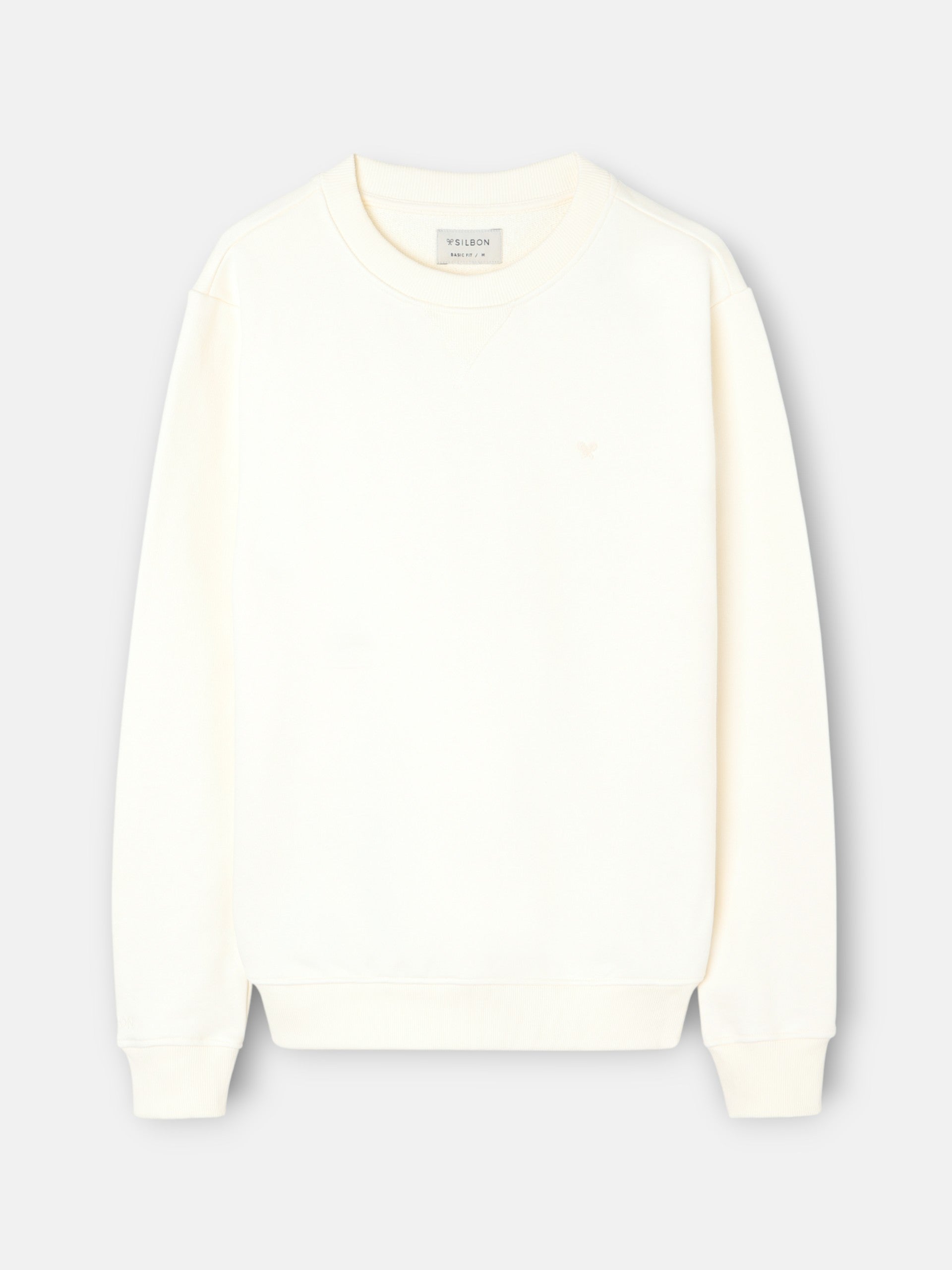 Sudadera Silbon minilogo rizo crema