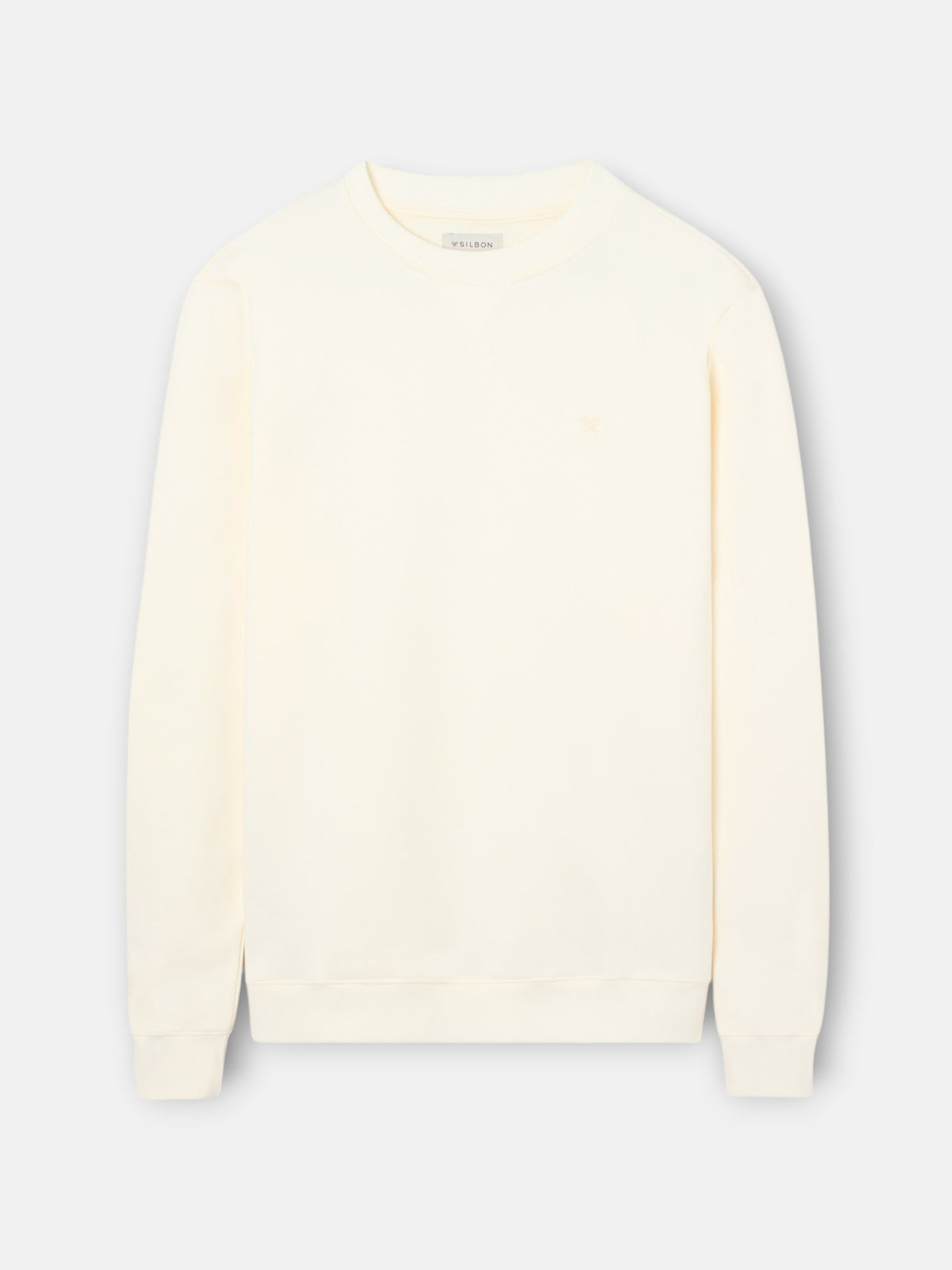 Silbon sweatshirt with mini terry logo in cream