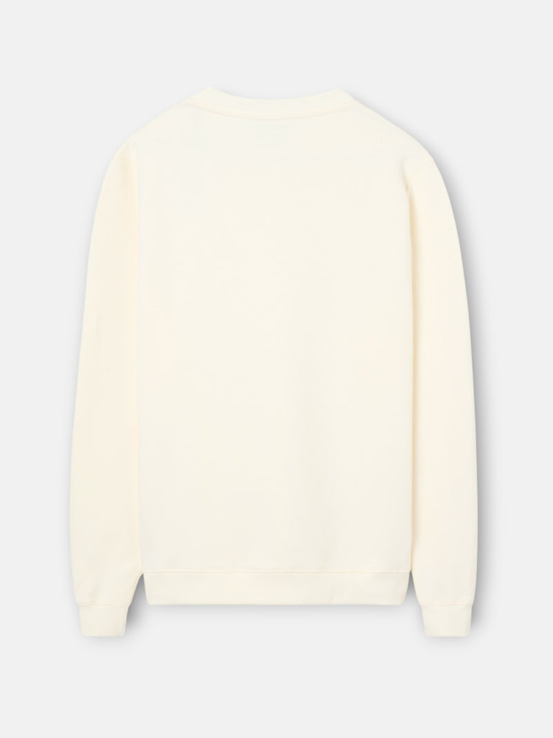 Silbon sweatshirt with mini terry logo in cream