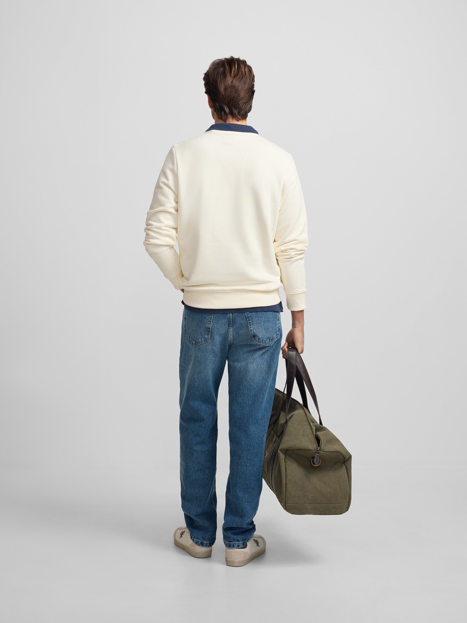 Sudadera Silbon minilogo rizo crema