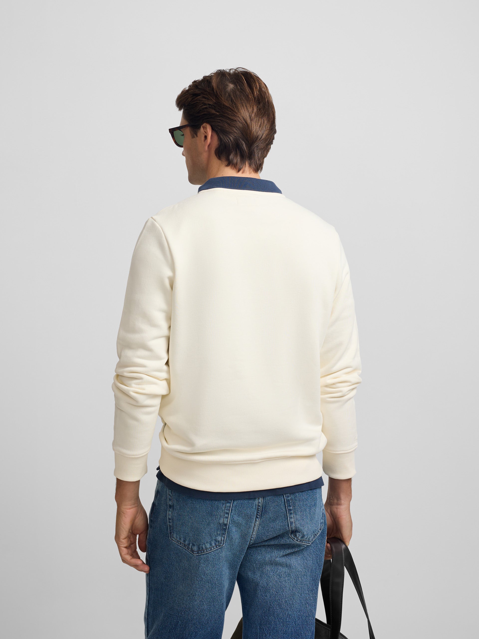 Sweat-shirt éponge crème à mini logo Silbon