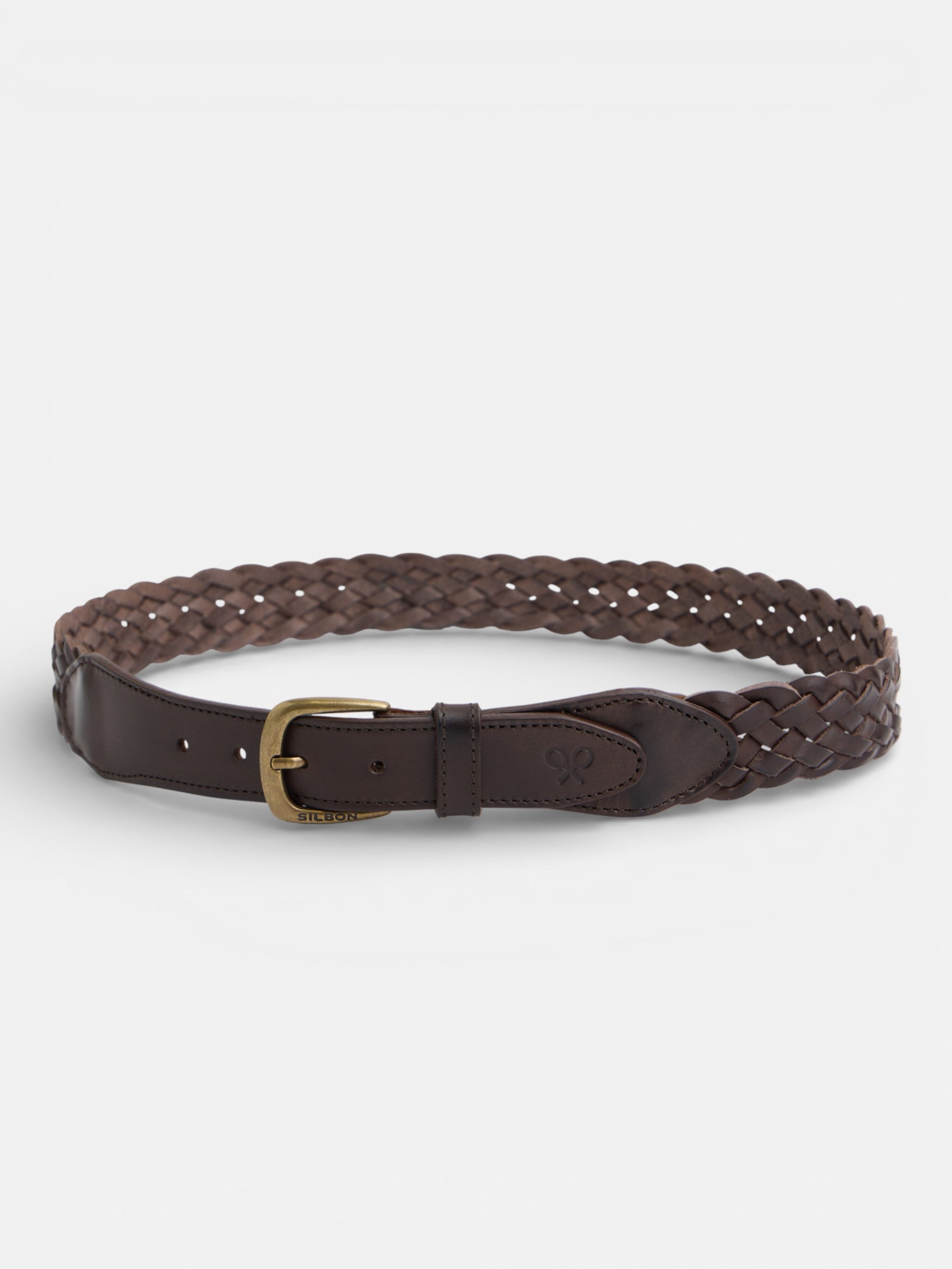 Cinturon trenzado piel marron