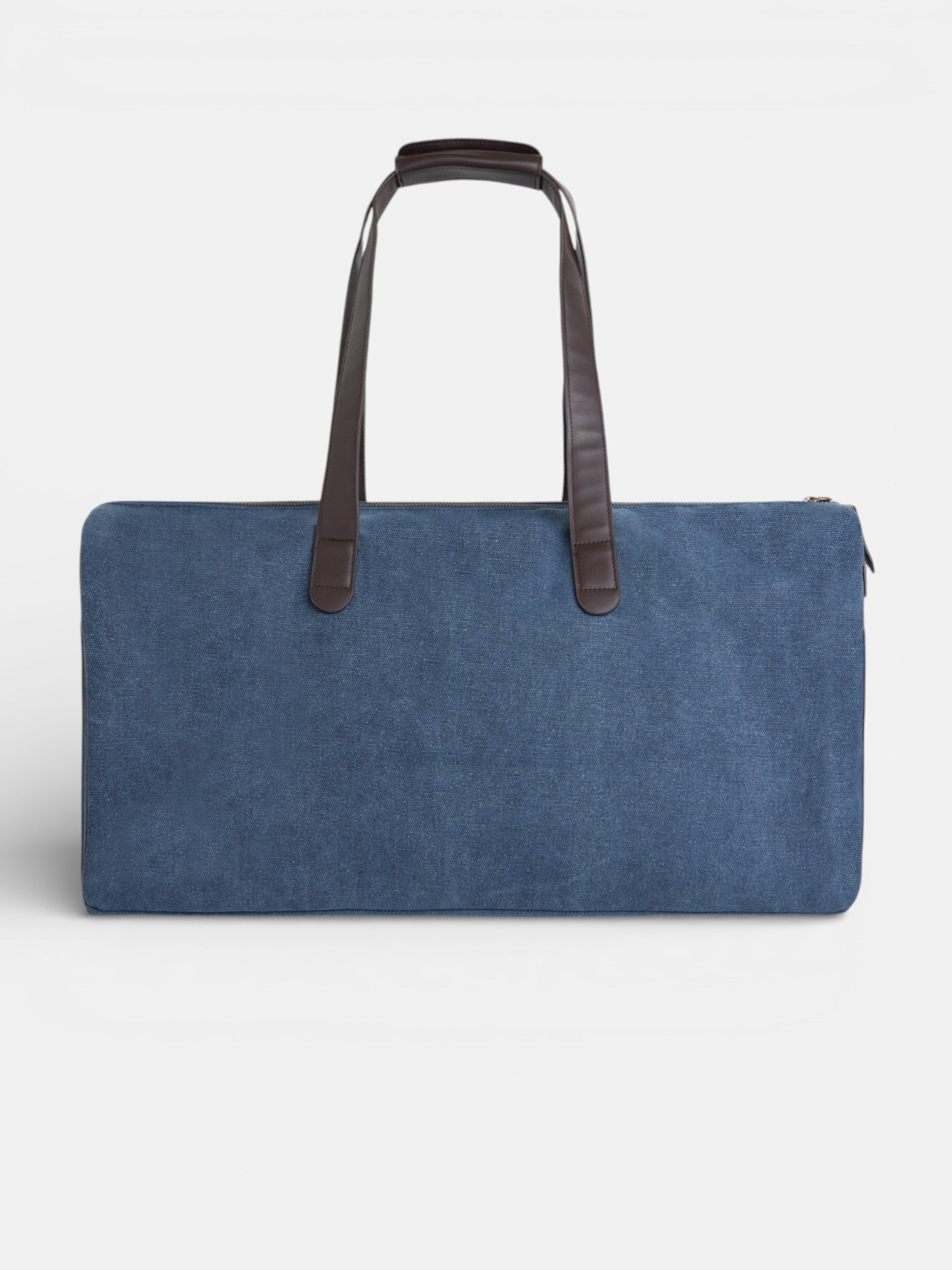 Mala de viagem com detalhe em pele azul-marinho