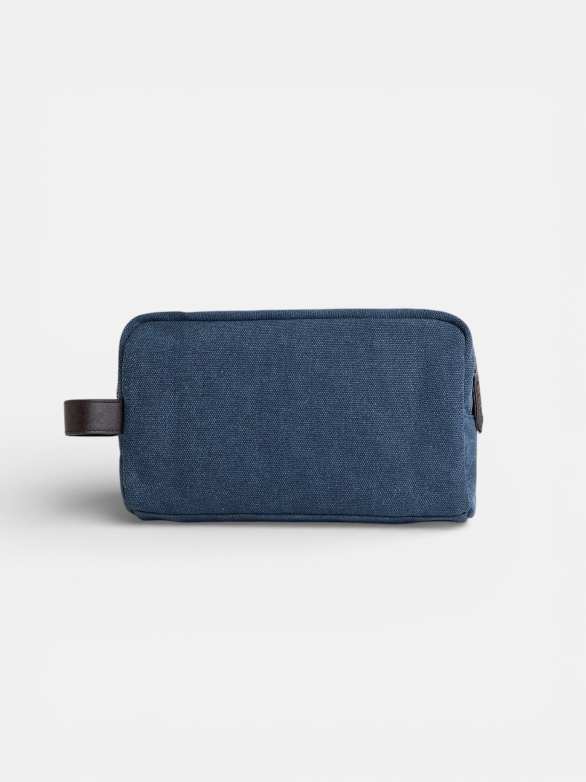 Necessaire detalhe em pele azul-marinho