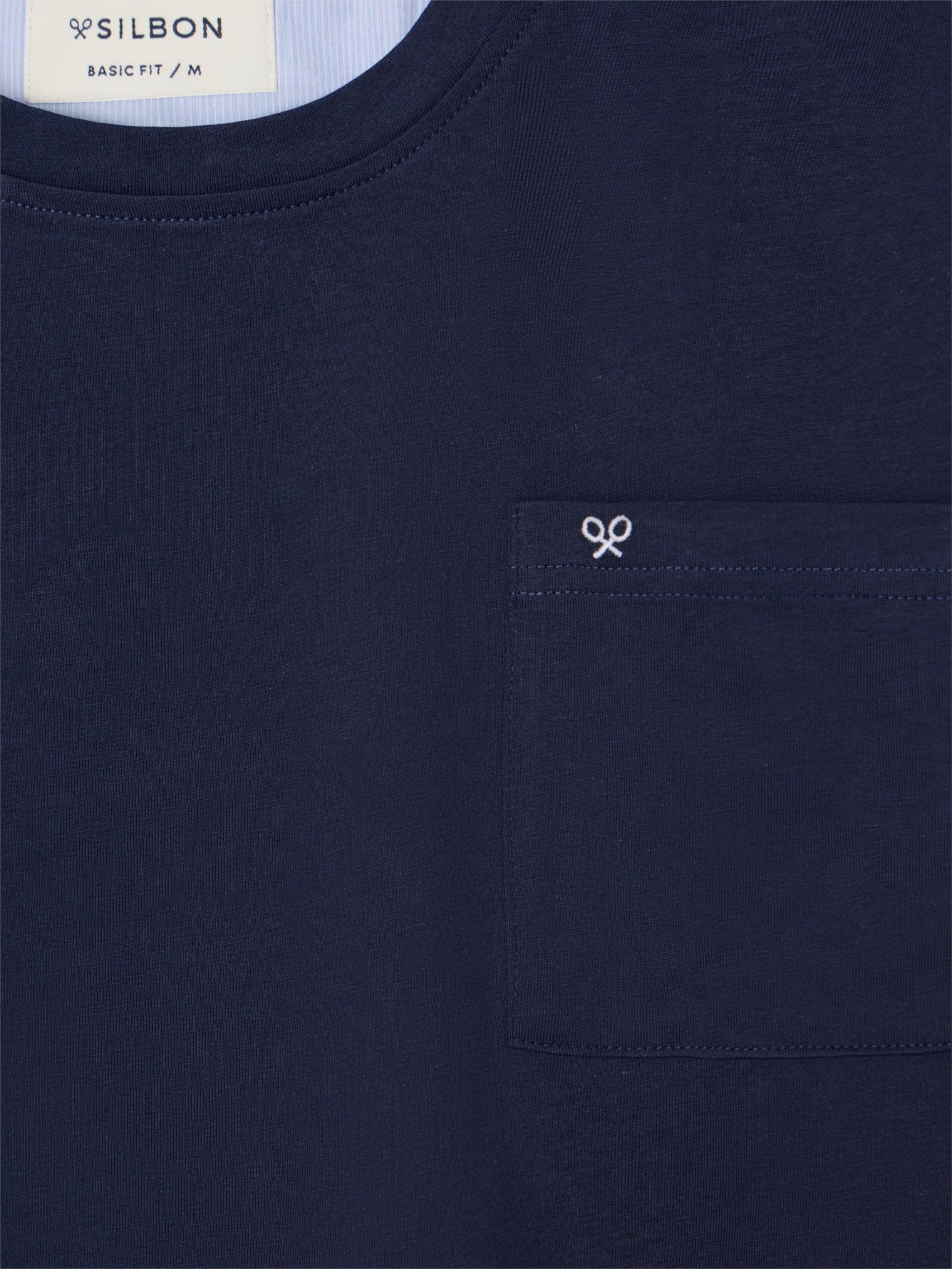 Pijama corto bolsillo rayas azul marino