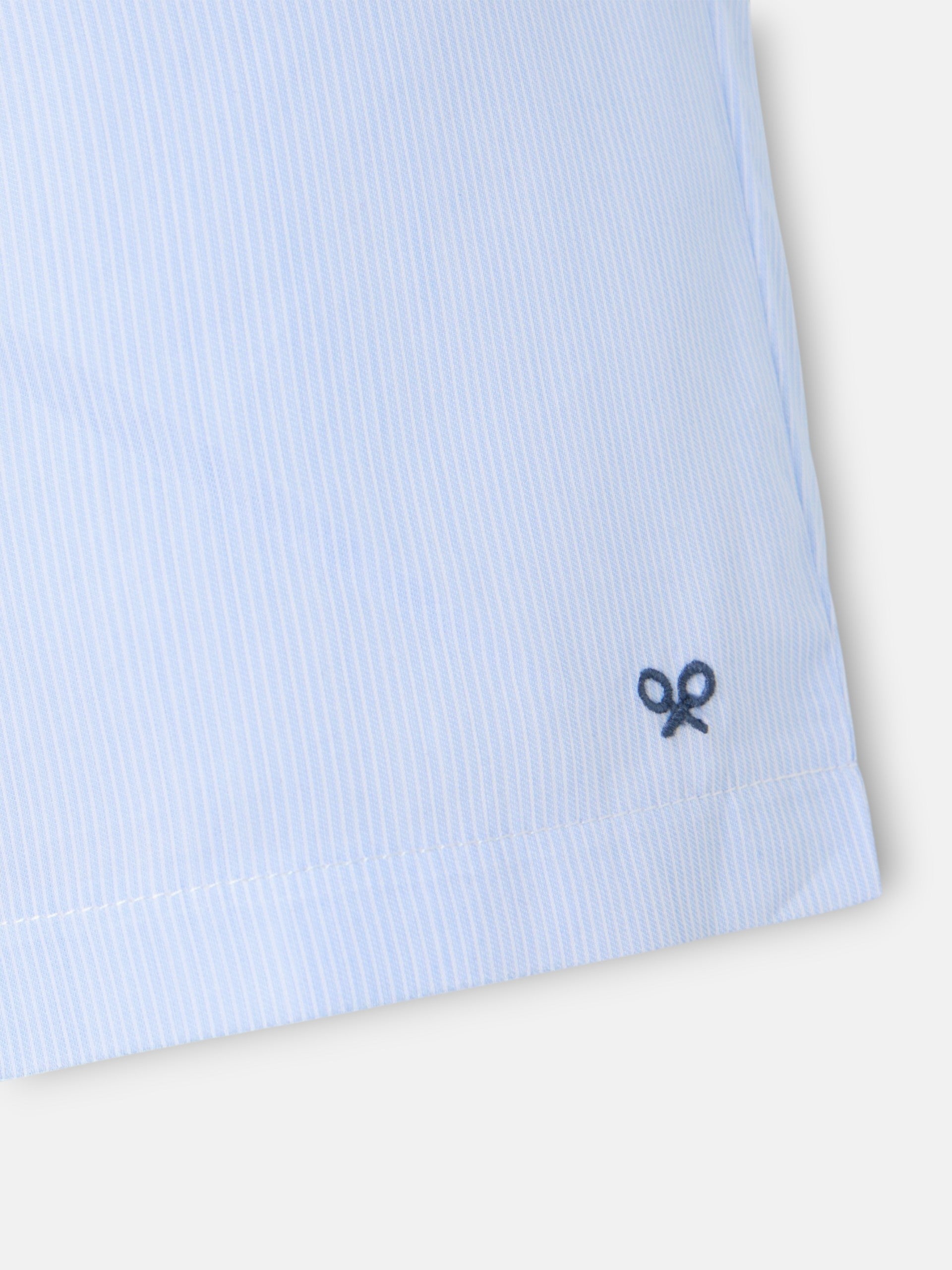 Pijama corto bolsillo rayas azul marino