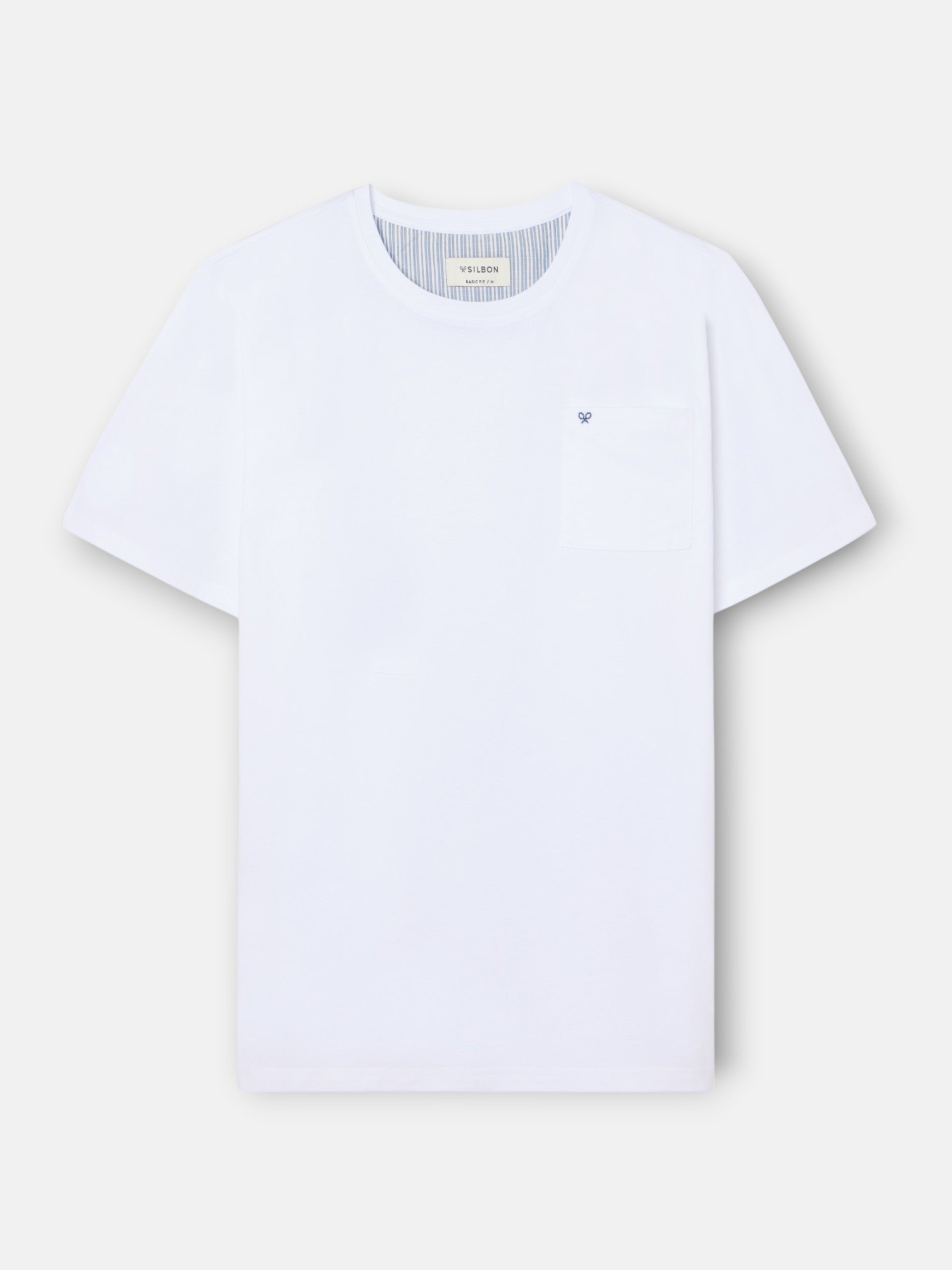 Pijama corto bolsillo rayas azul gris