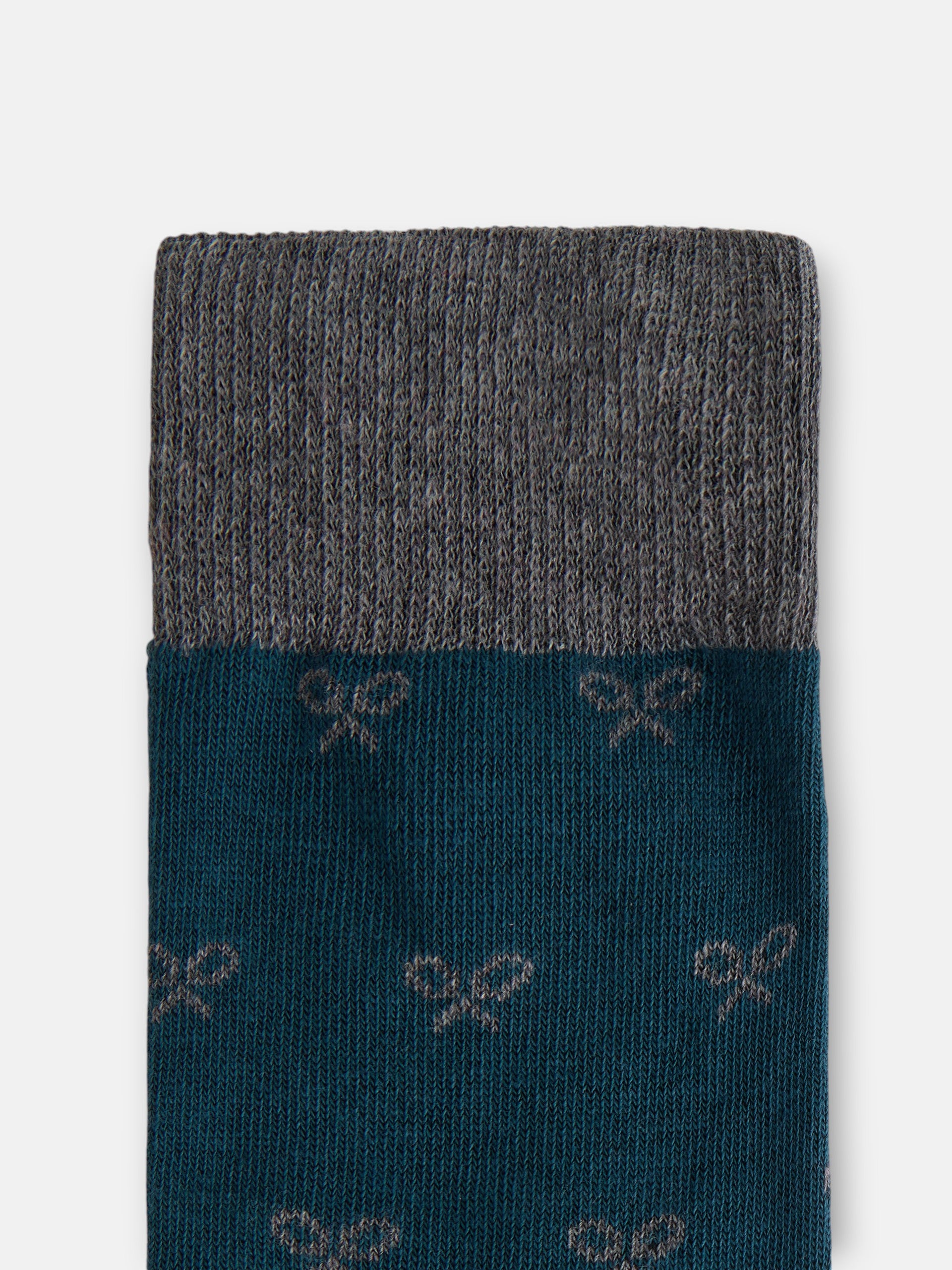 Calcetin multiraqueta verde oscuro