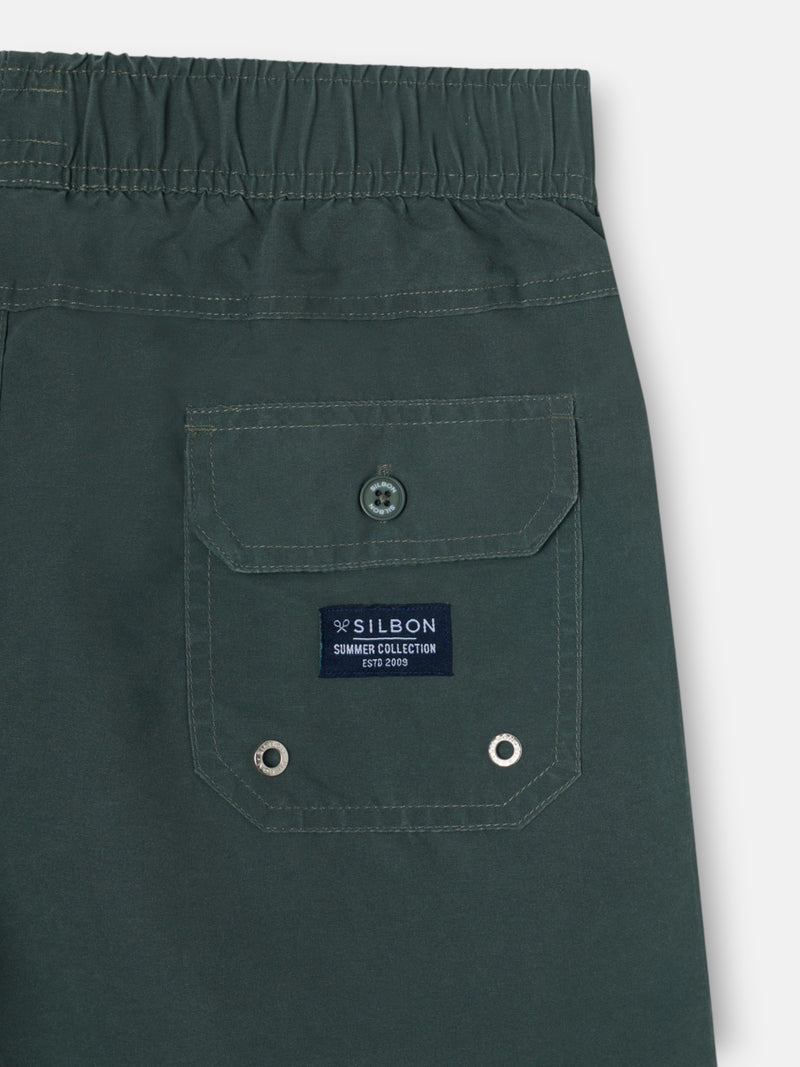 Dark green plain swimsuit