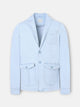 Veste semi-blazer en denim bleu clair avec poches
