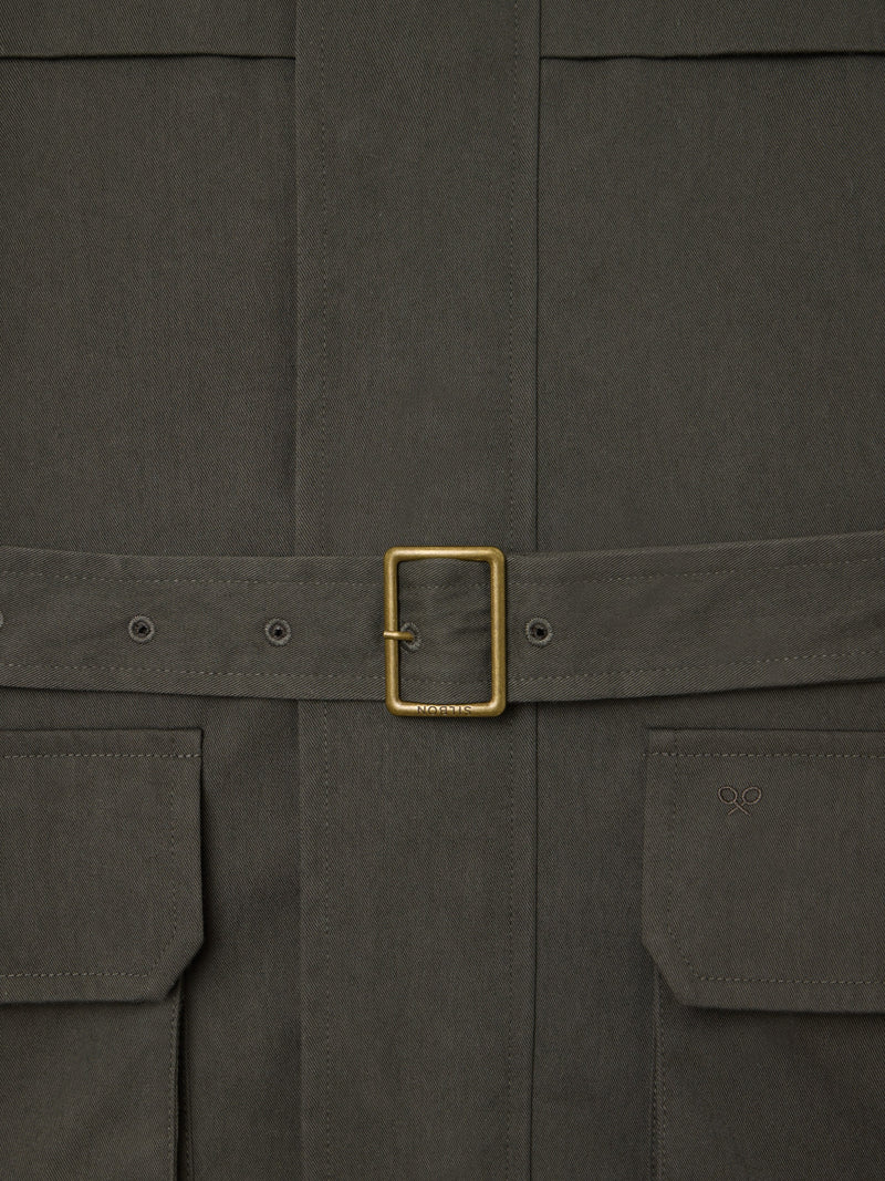 Green casual jacket with belt