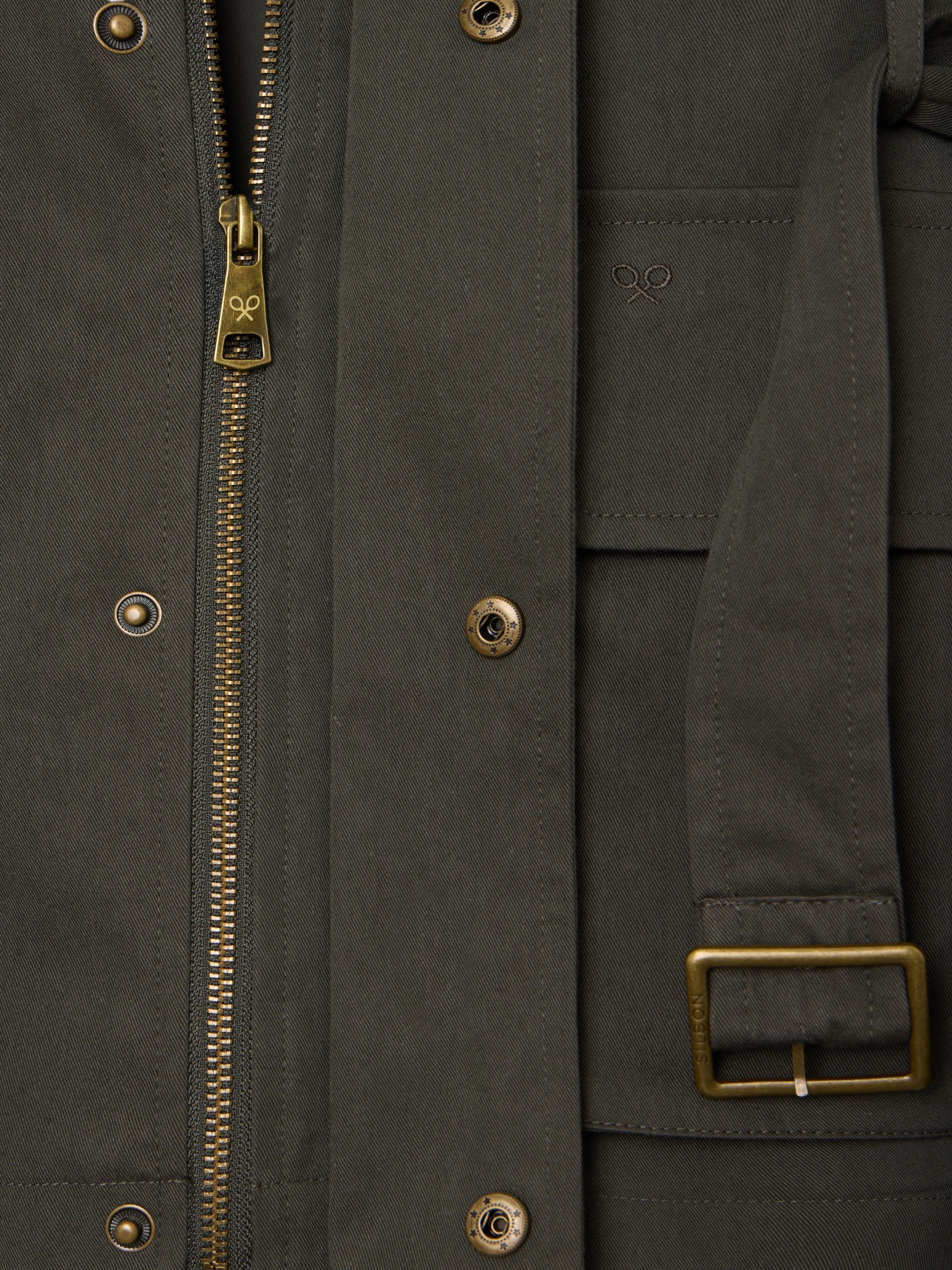 Casual jacket with green belt