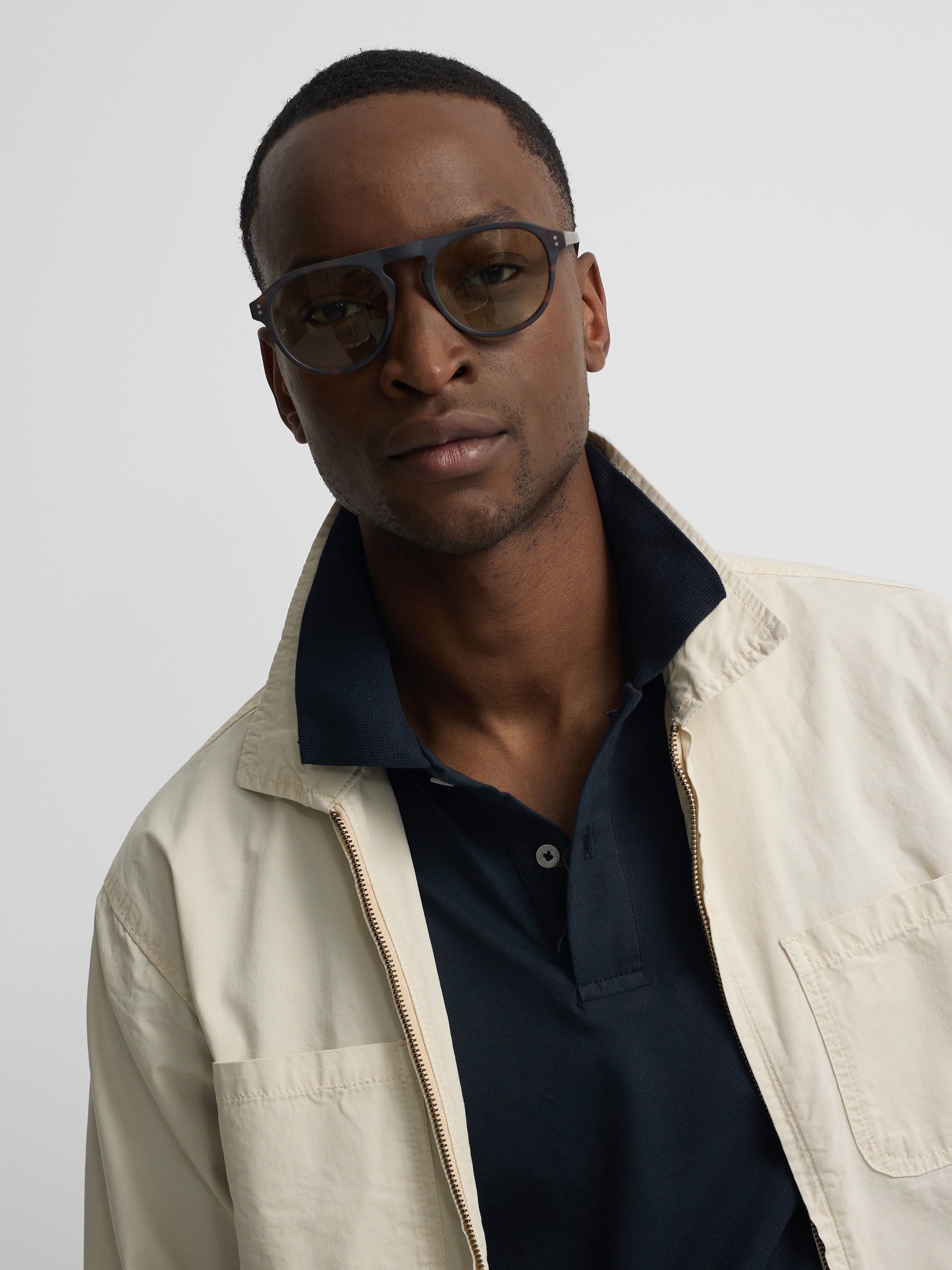 Chaqueta cuello Harrington piedra