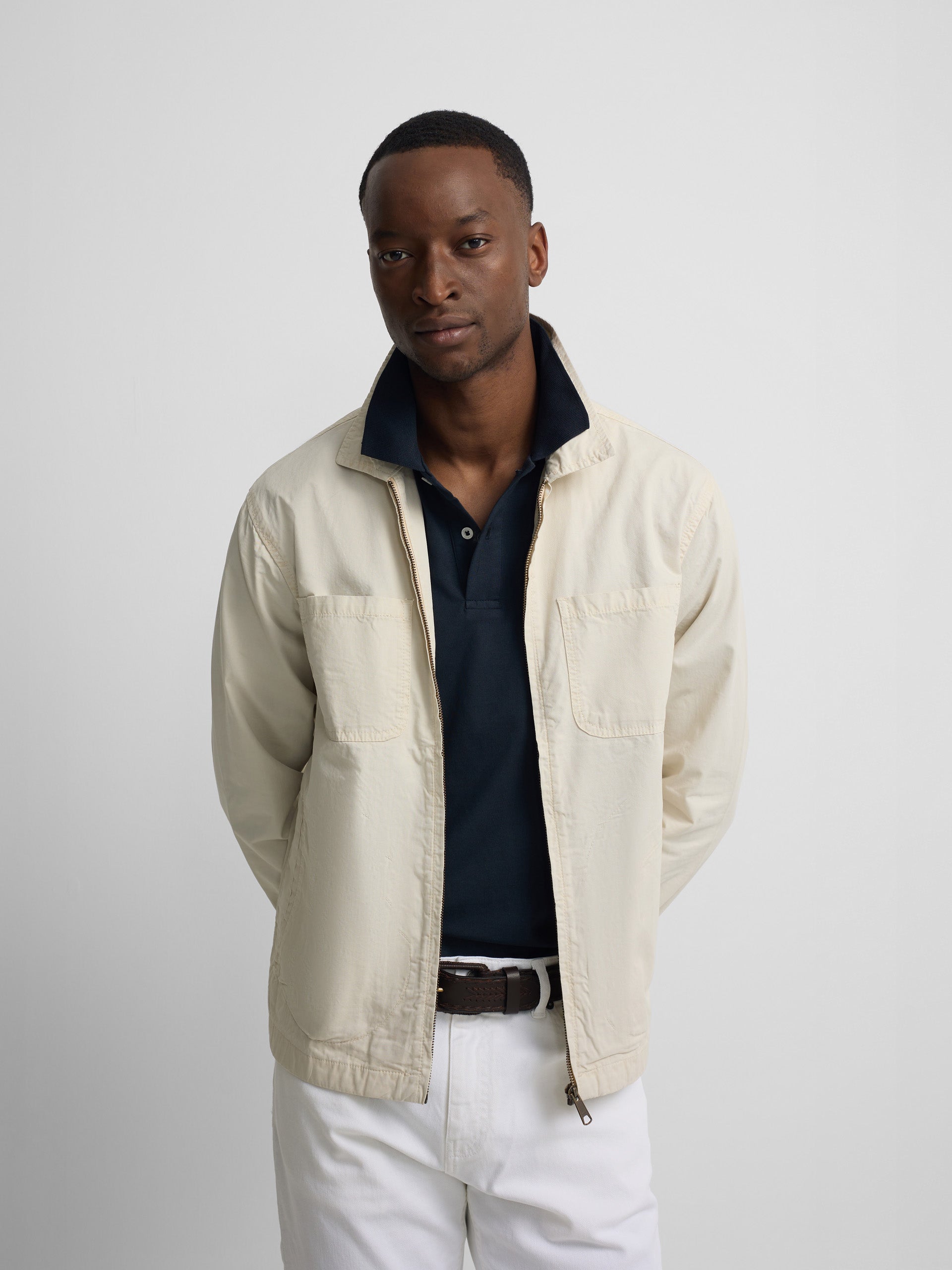 Chaqueta cuello Harrington piedra