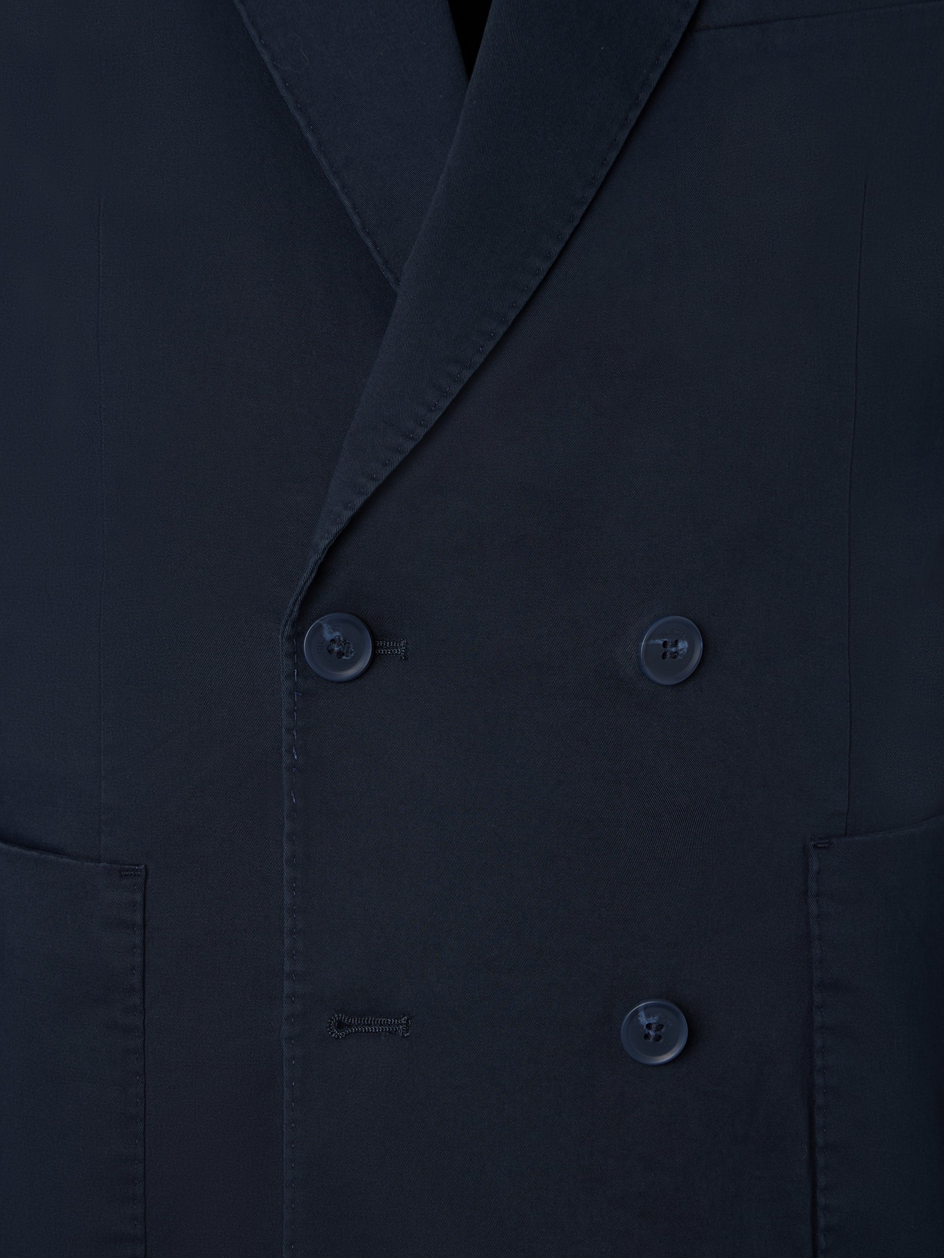 Navy blue casual double-breasted blazer