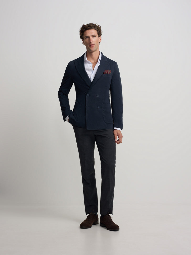 Americana cruzada casual azul marino
