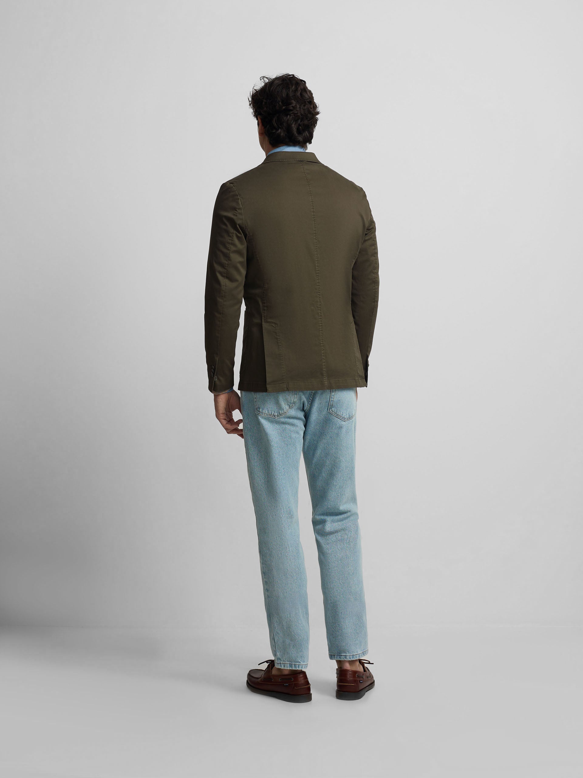 Americana cruzada casual verde