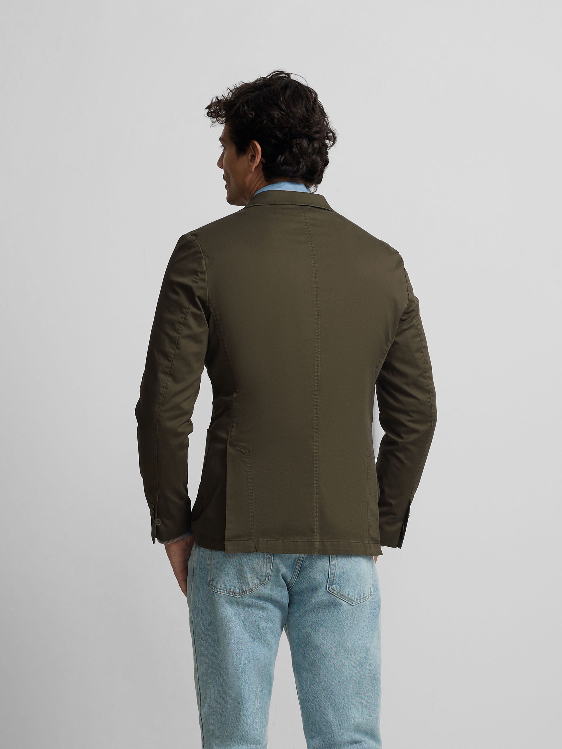 Americana cruzada casual verde