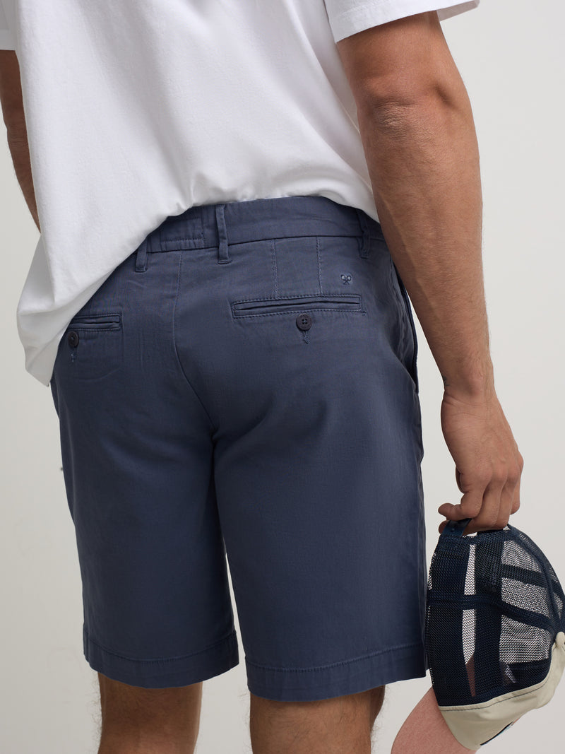 Plain indigo blue Bermuda shorts