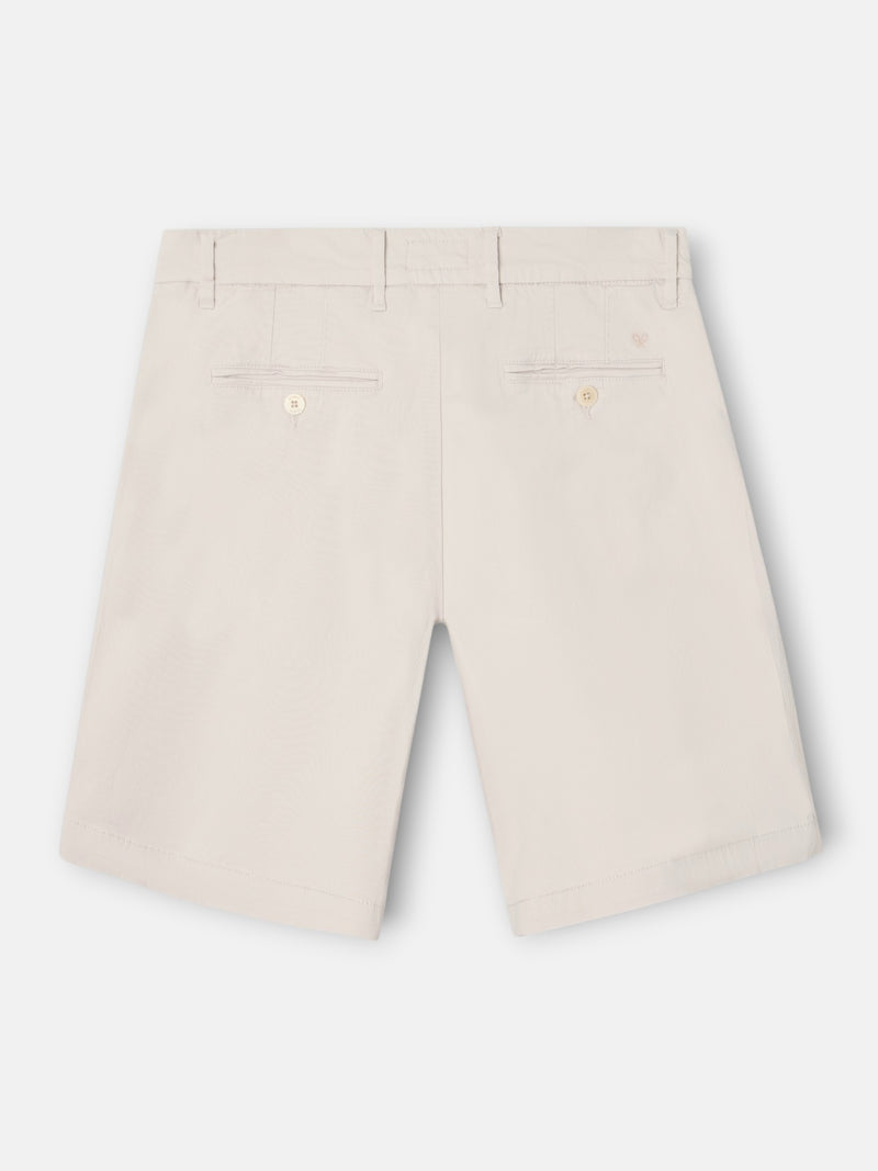 Plain beige Bermuda shorts