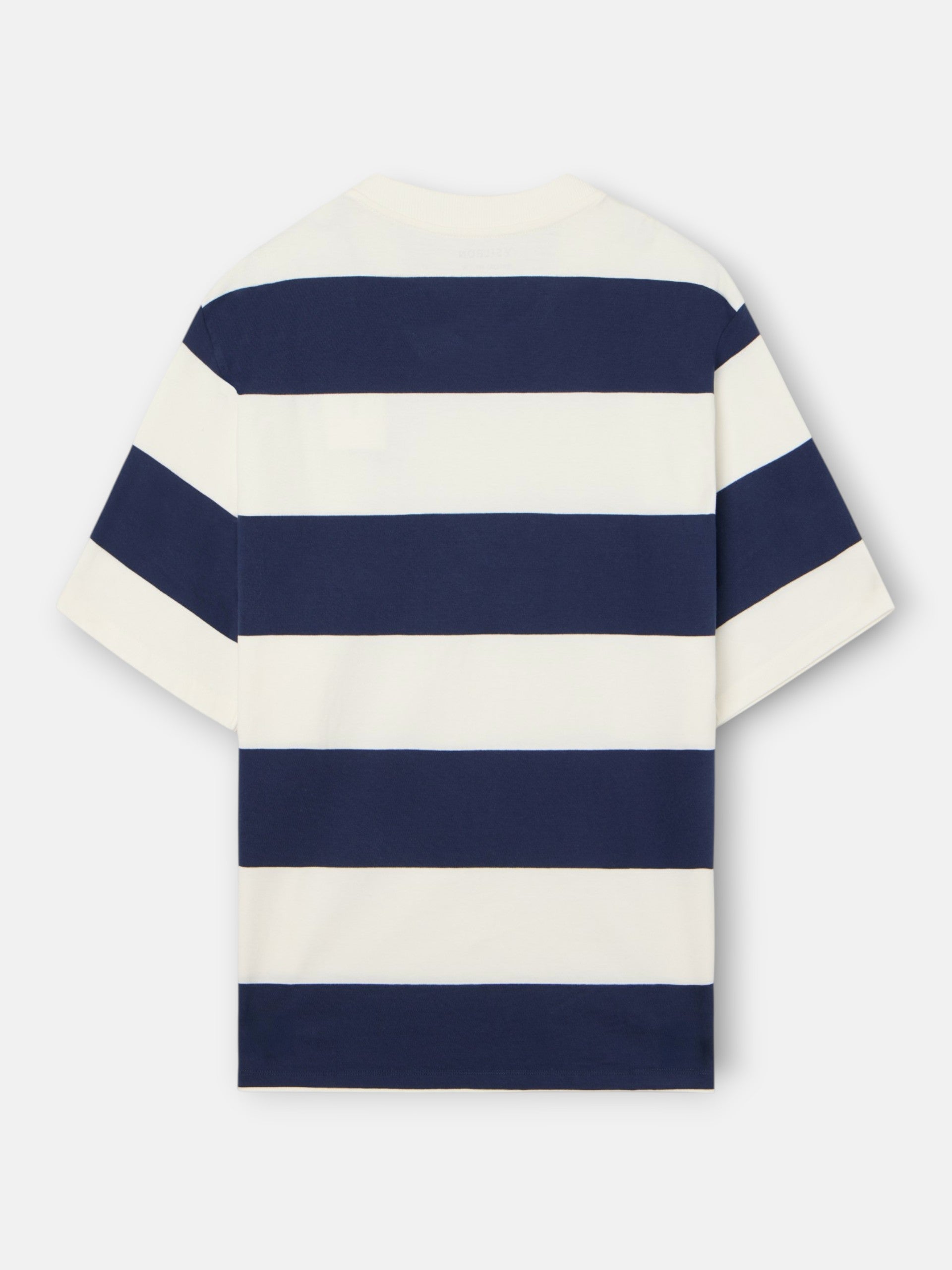 T-shirt coupe spéciale à rayures larges bleu marine