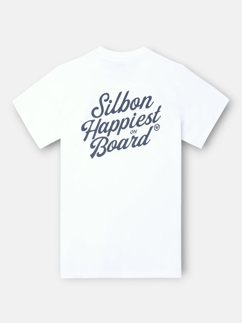 T-shirt Silbon happiest blanc