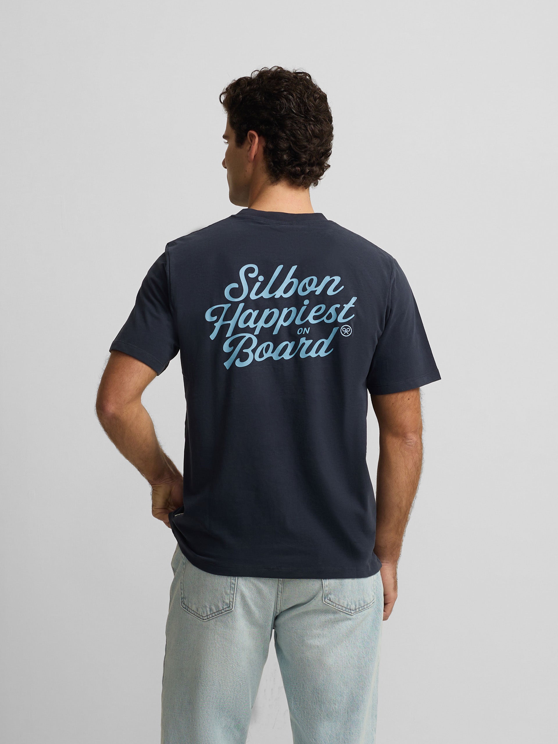 Camiseta Silbon happiest azul marino