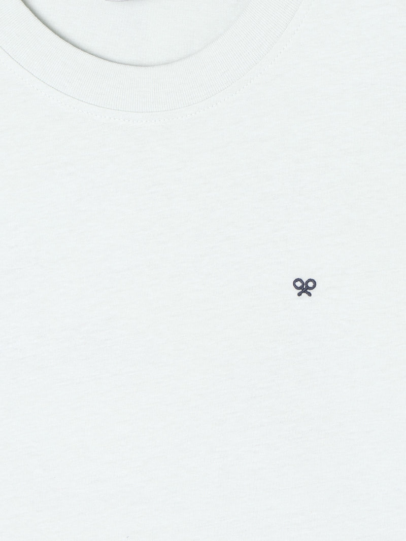 Silbon aquamarine neck t-shirt