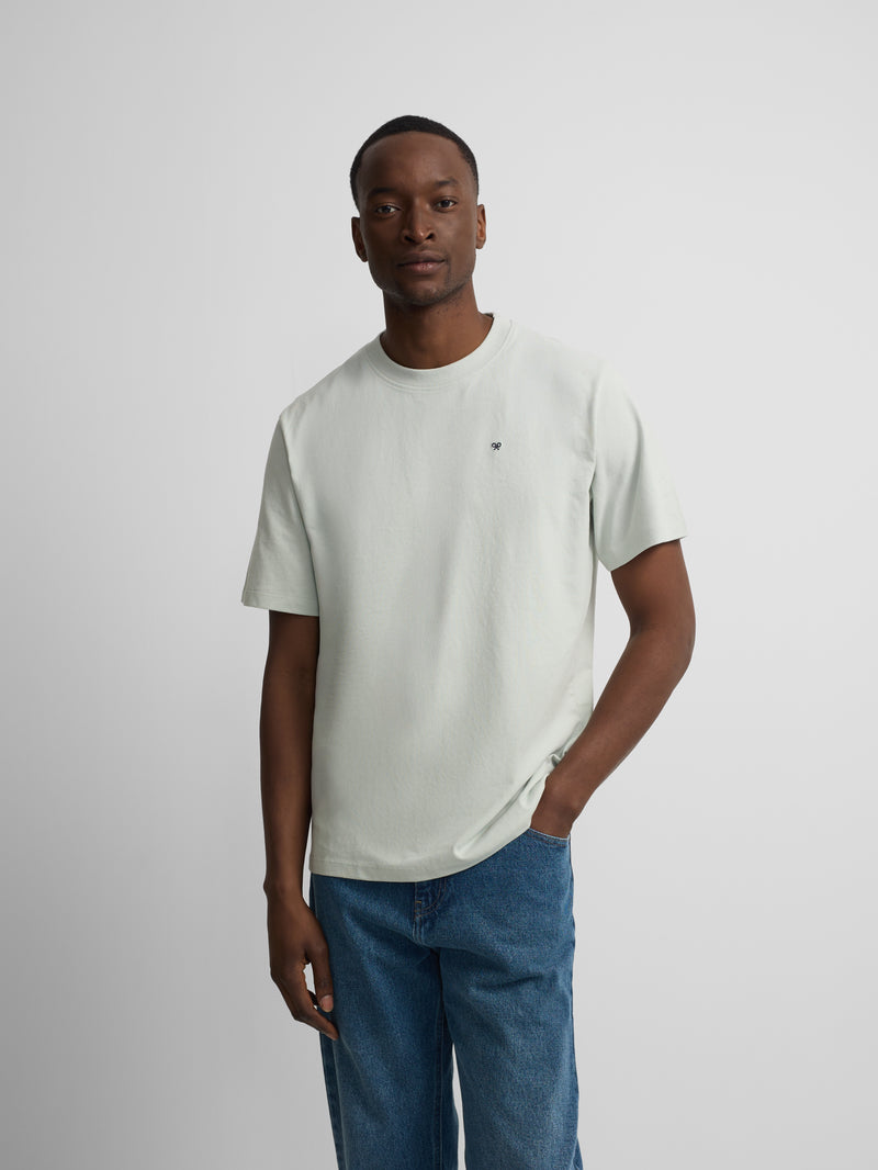 Silbon aquamarine neck t-shirt