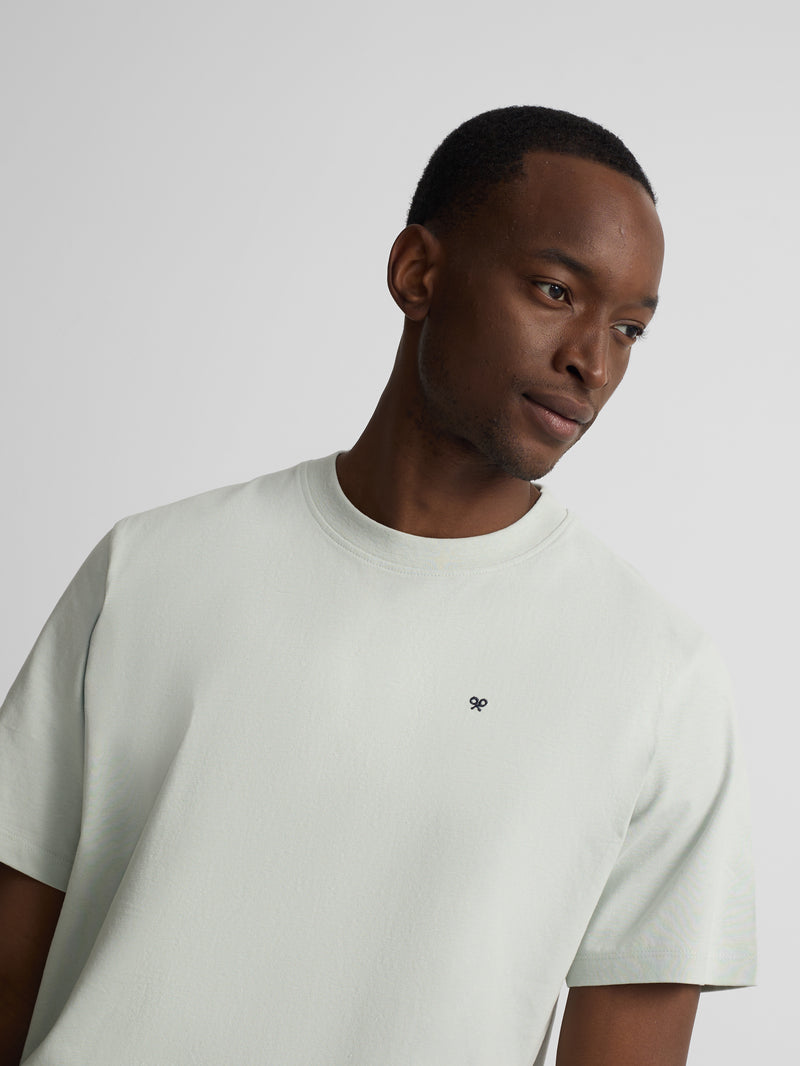 Silbon aquamarine neck t-shirt