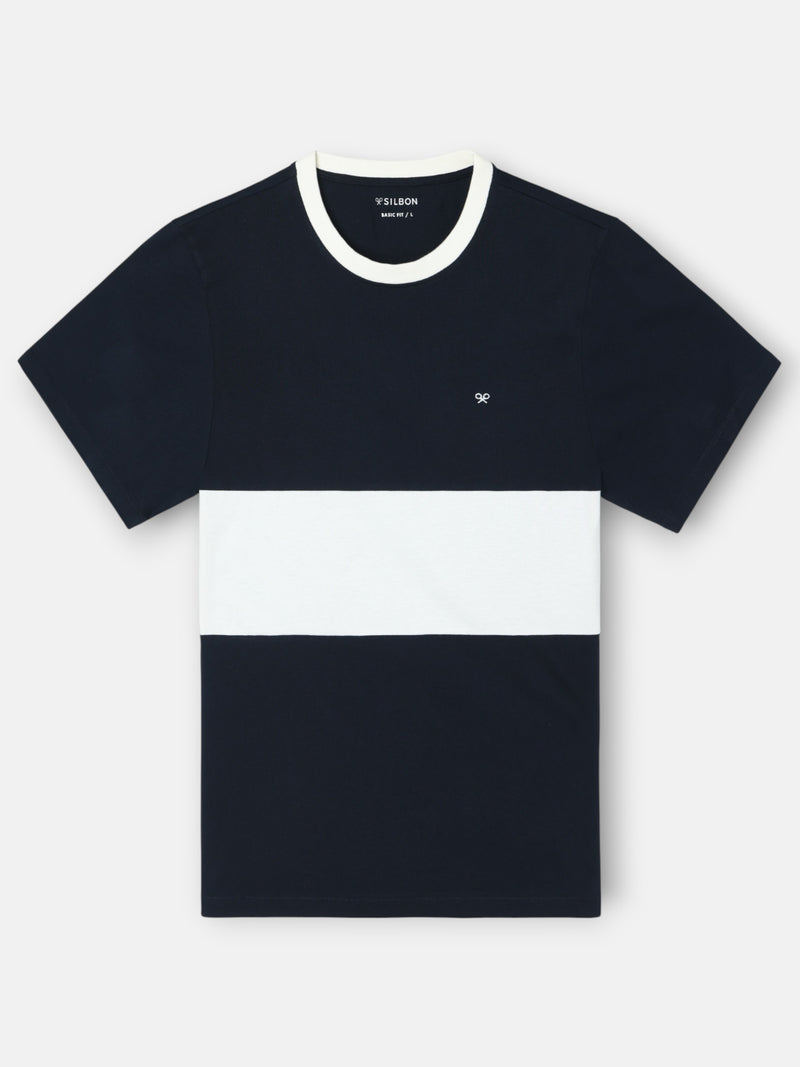 Navy blue cruise horizontal stripe t-shirt