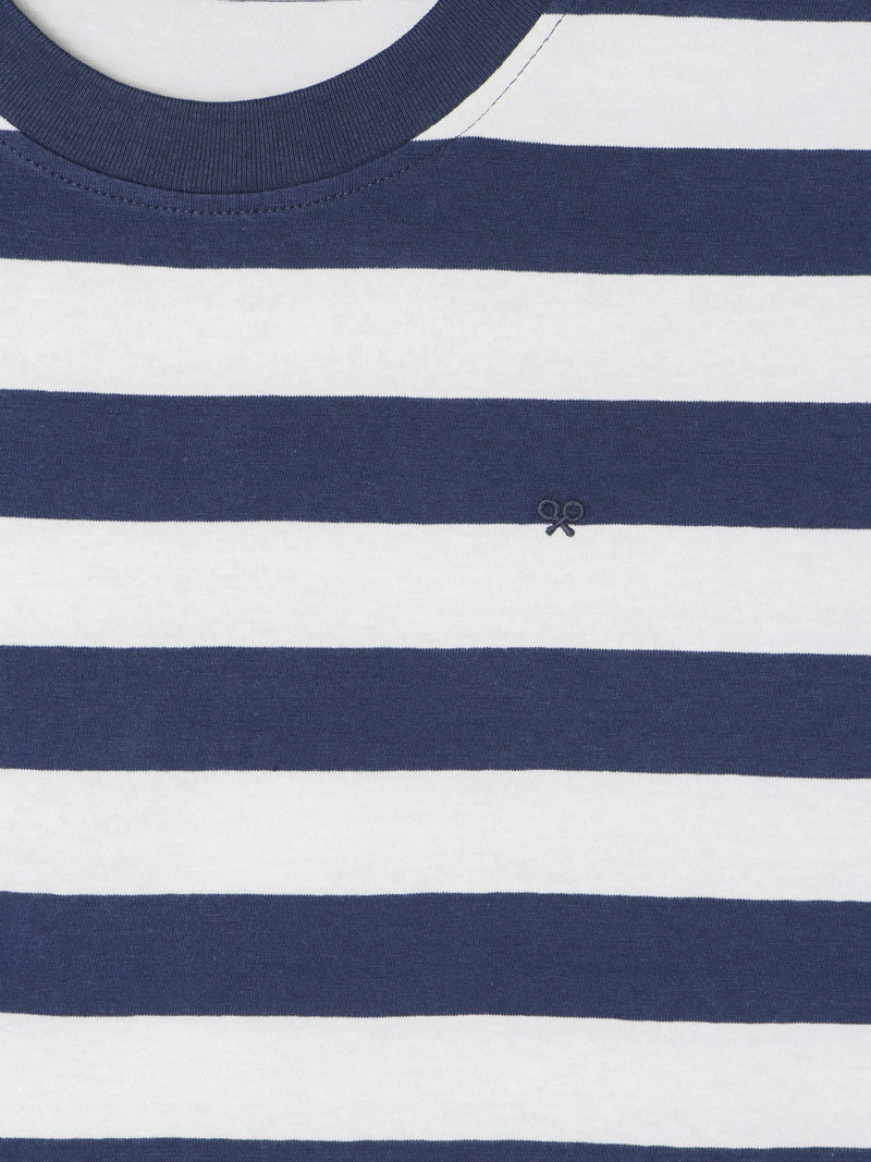 Camiseta minilogo rayas azul marino