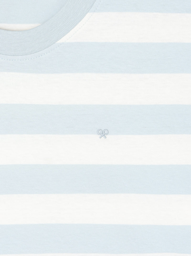 Camisola minilogo riscas azul-marinho