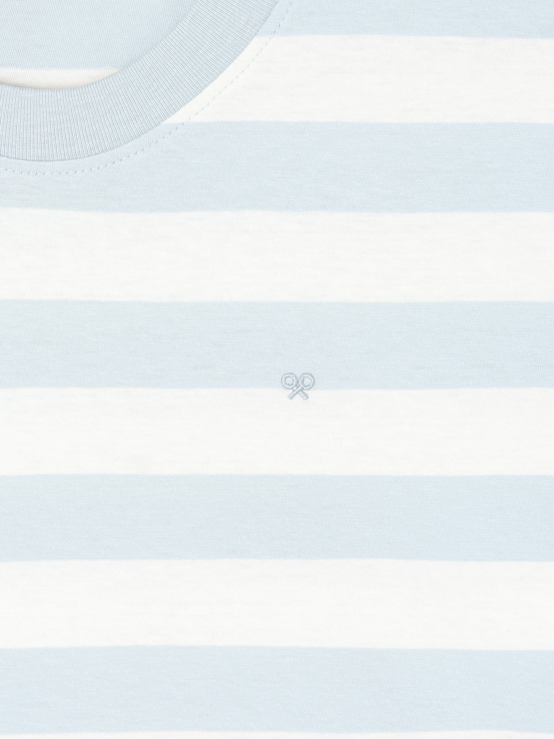 T-shirt à mini logo avec rayures aigue-marine