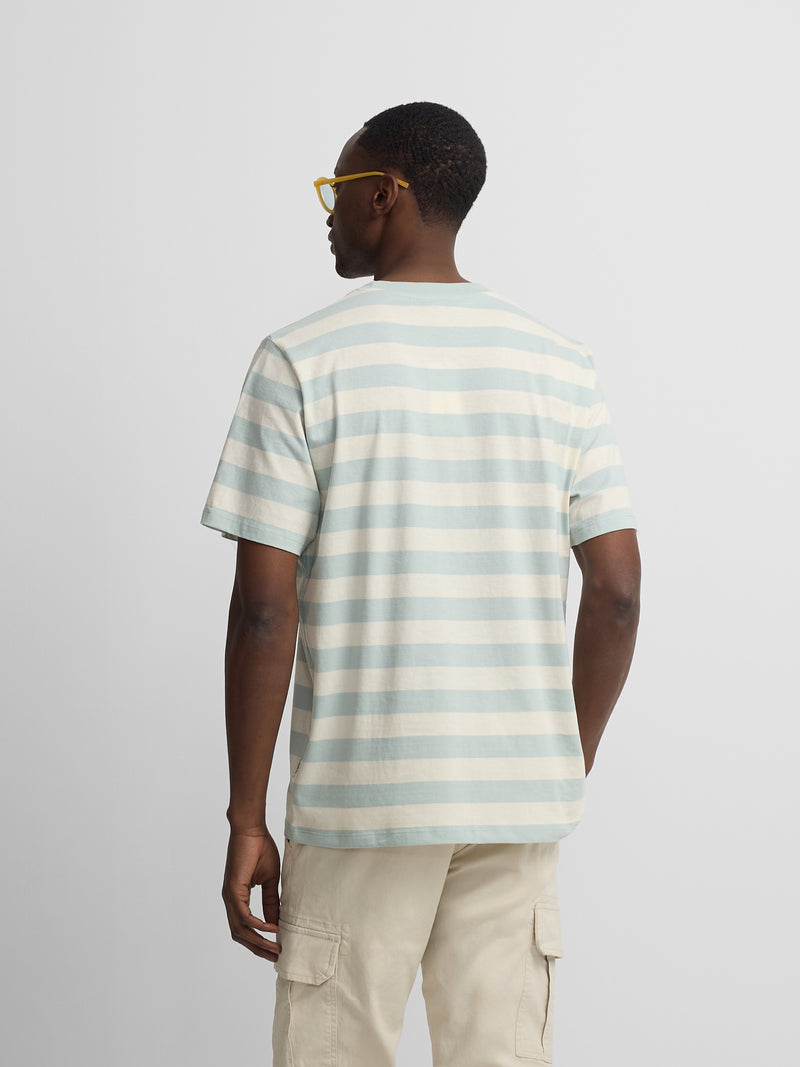 Camisola minilogo riscas azul-marinho