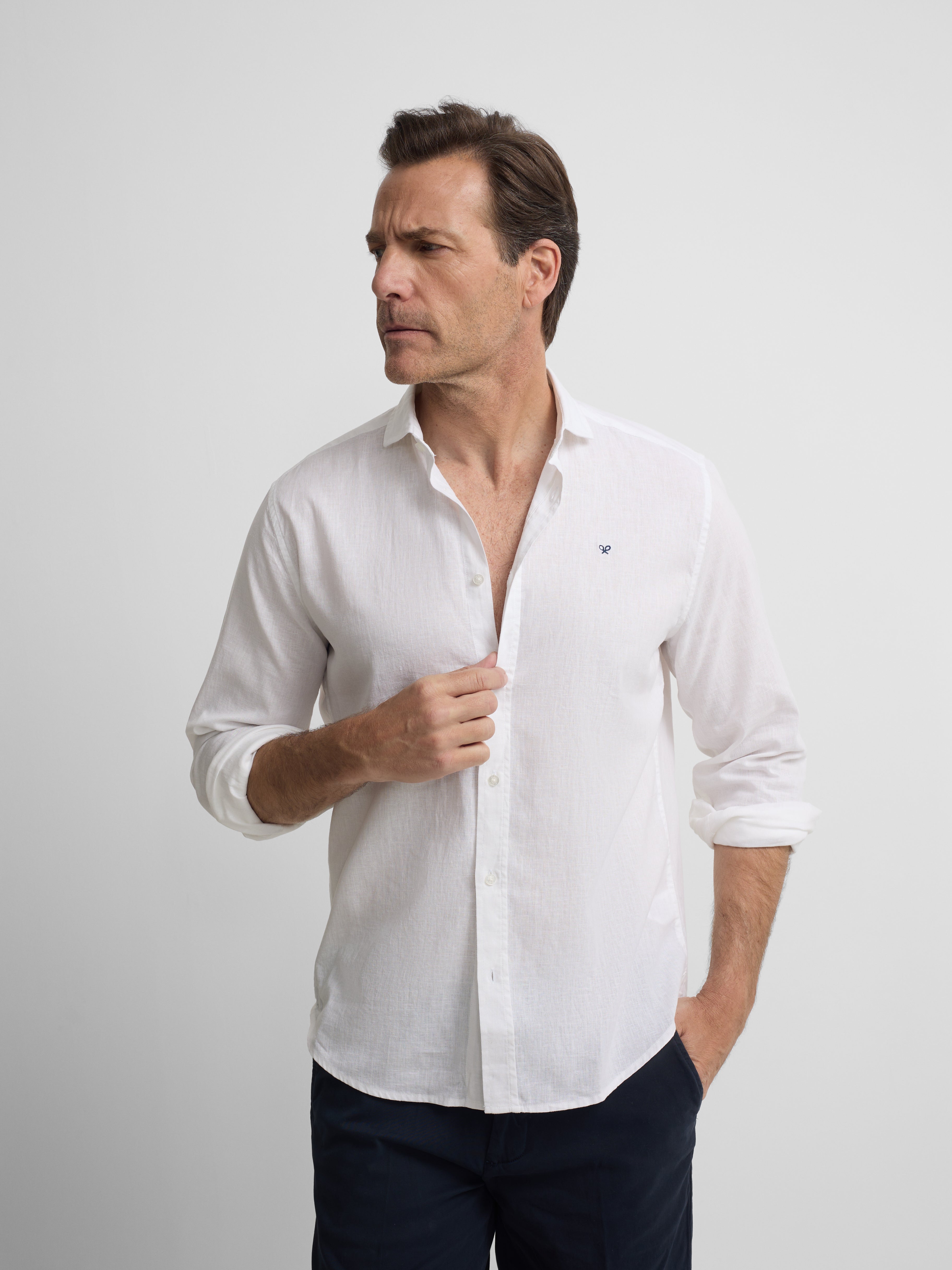 chemise sport en lin blanc