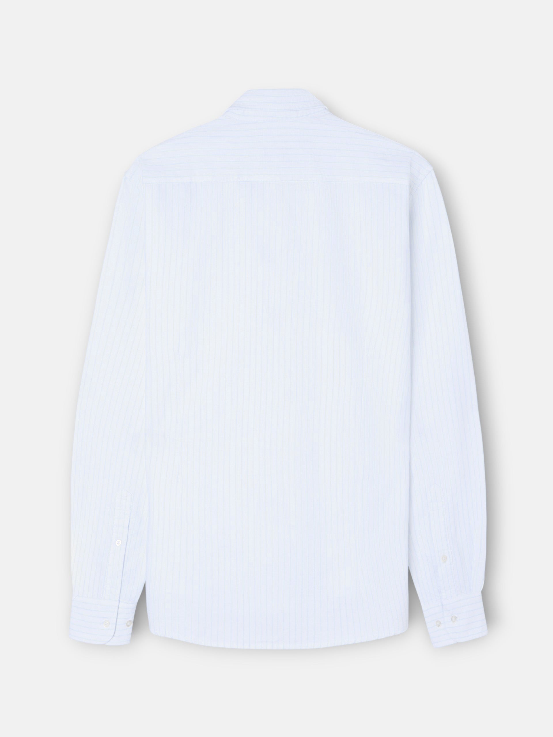 Chemise sport oxford à rayures bleu ciel et blanche