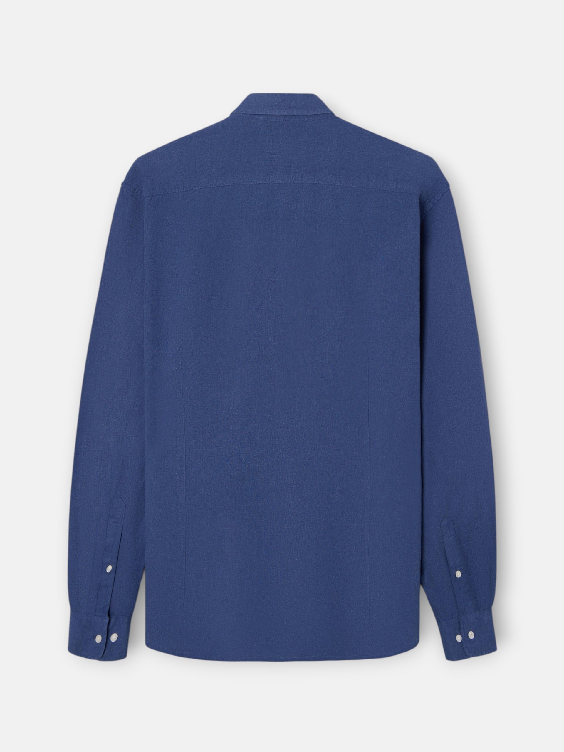blue linen sport shirt