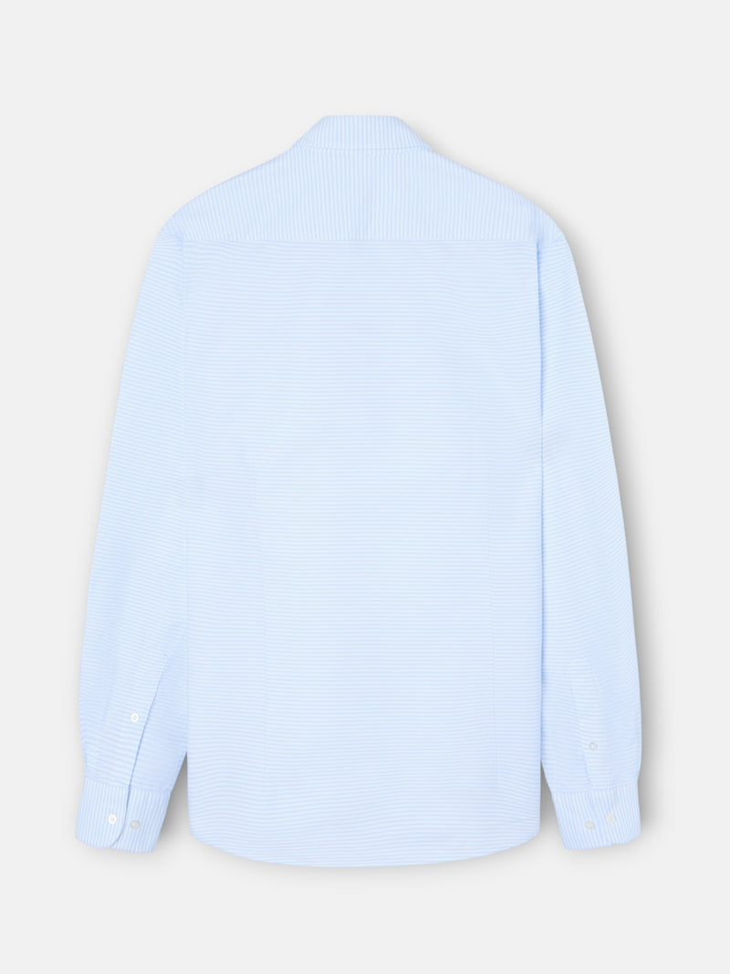 Camisa sport oxford rayas horizontales celeste