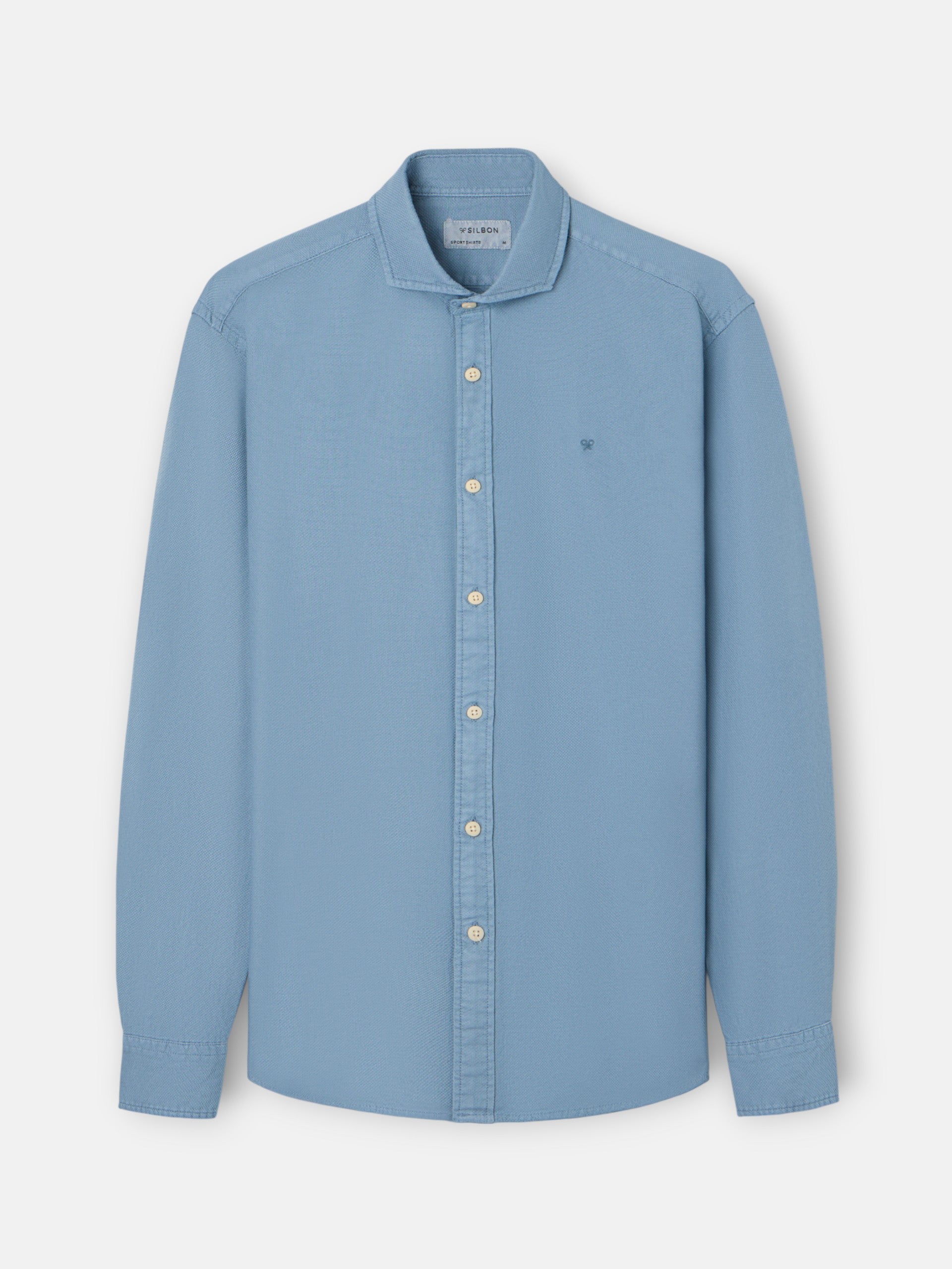 Camisa sport estructura logo azul indigo