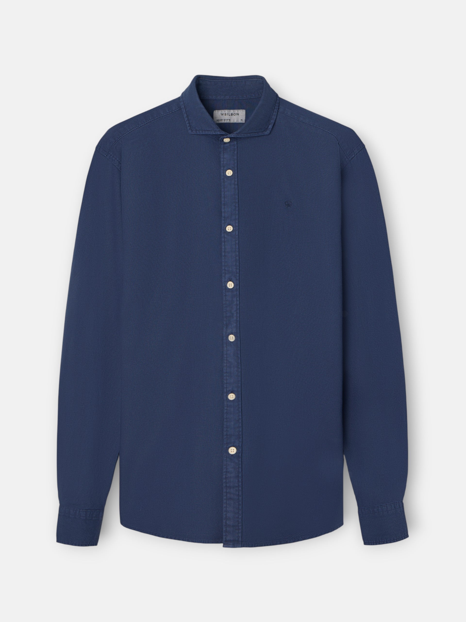 Camisa sport estrutura logótipo azul-marinho