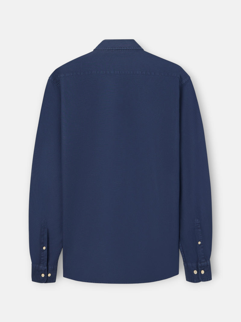 Chemise sport à structure logo bleu marine