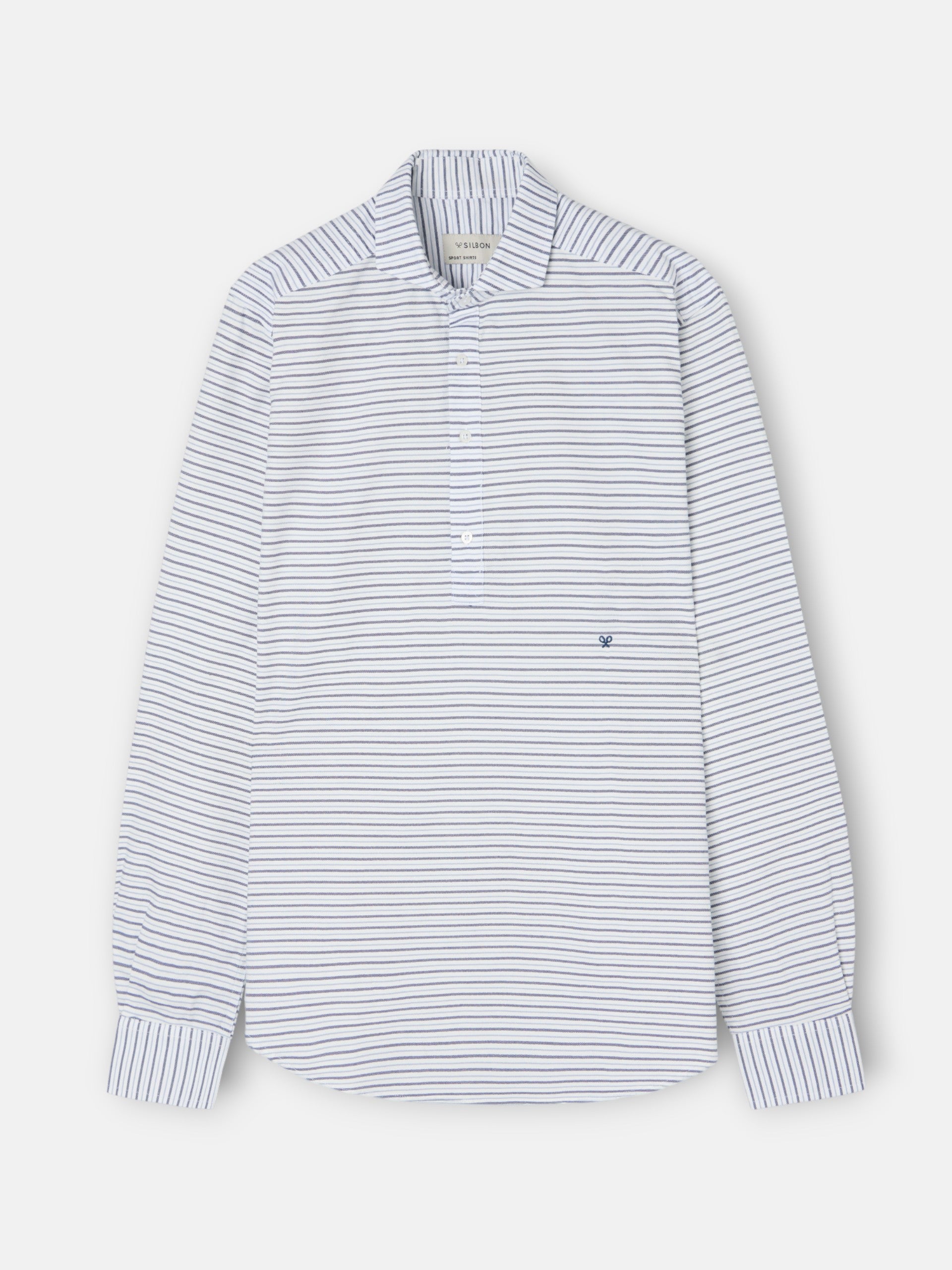 Polo desportivo oxford riscas multicolor azul