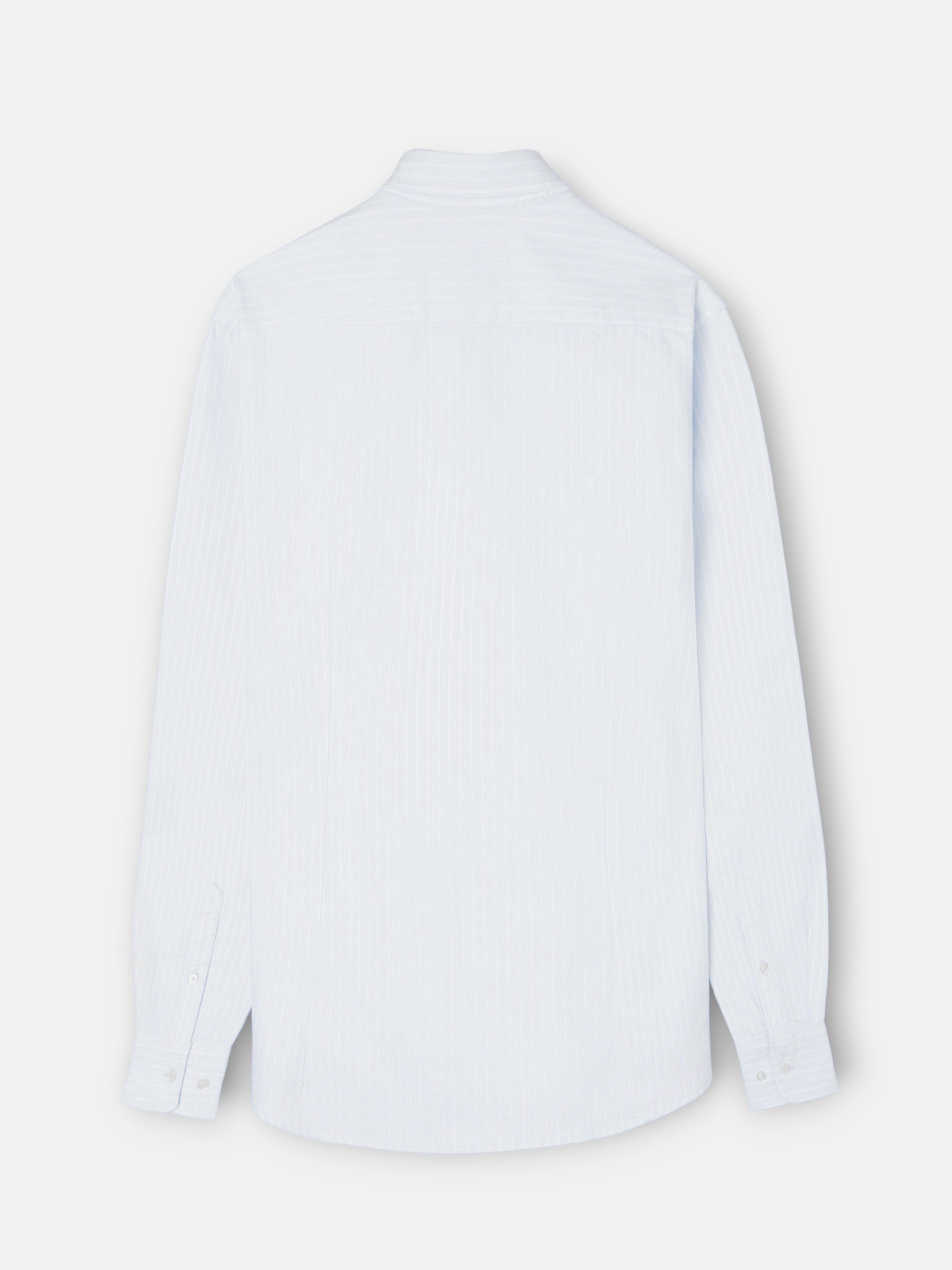 Light blue and white striped Oxford sport shirt